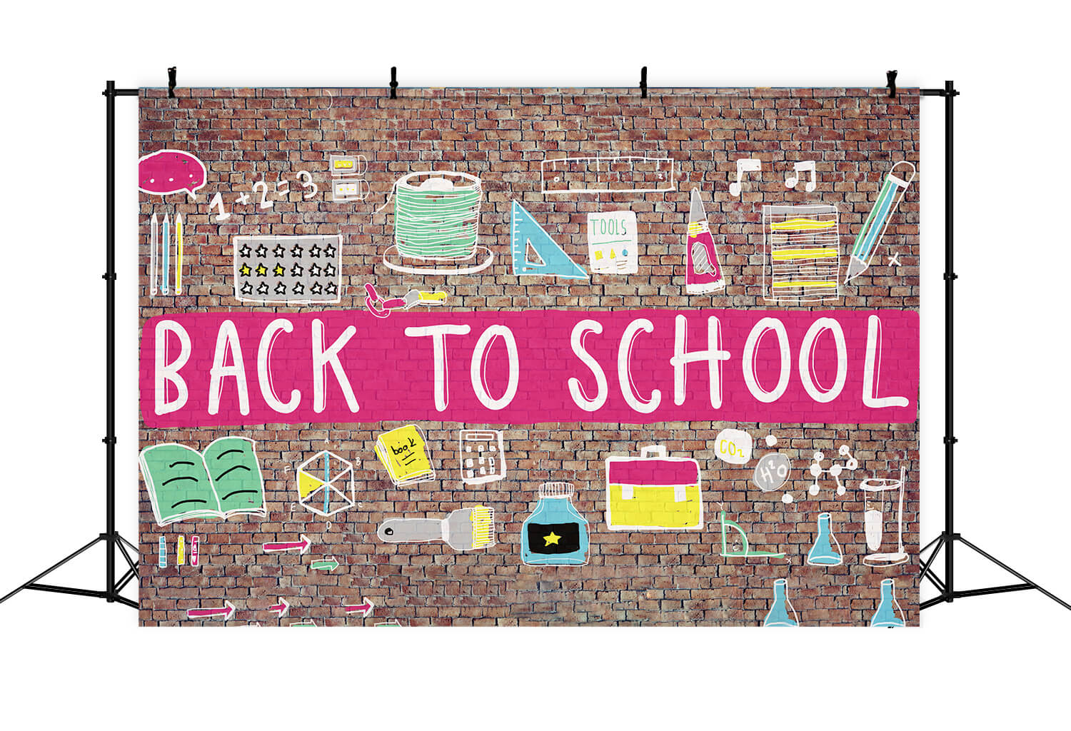 Brick Wall Back to School Photography Backdrop RR6-26