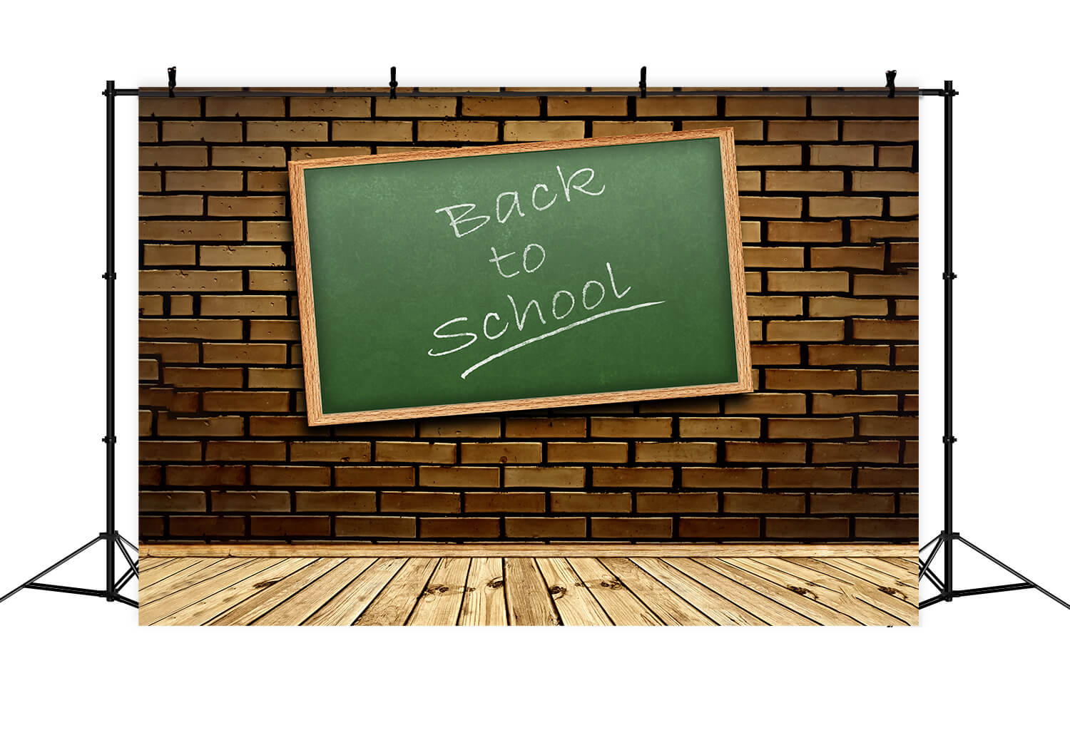 Back to School Brick Wall Wooden Floor Backdrop RR6-27