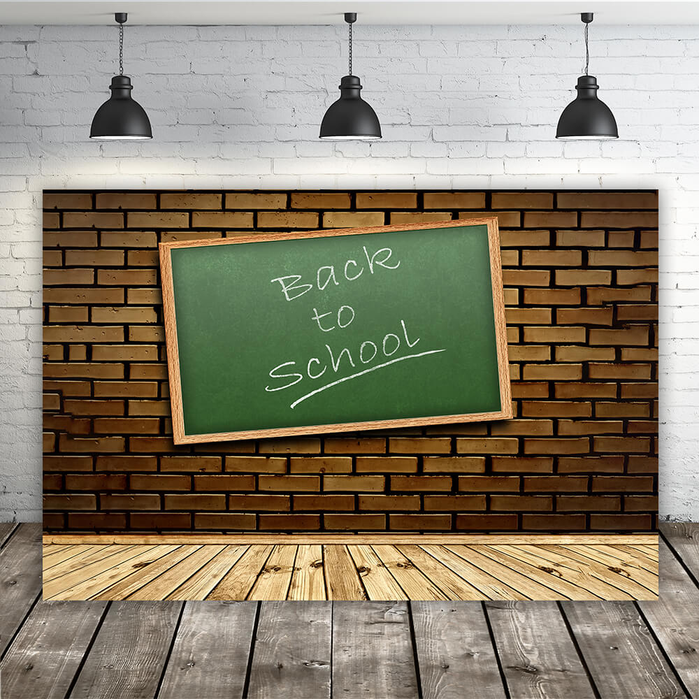 Back to School Brick Wall Wooden Floor Backdrop RR6-27