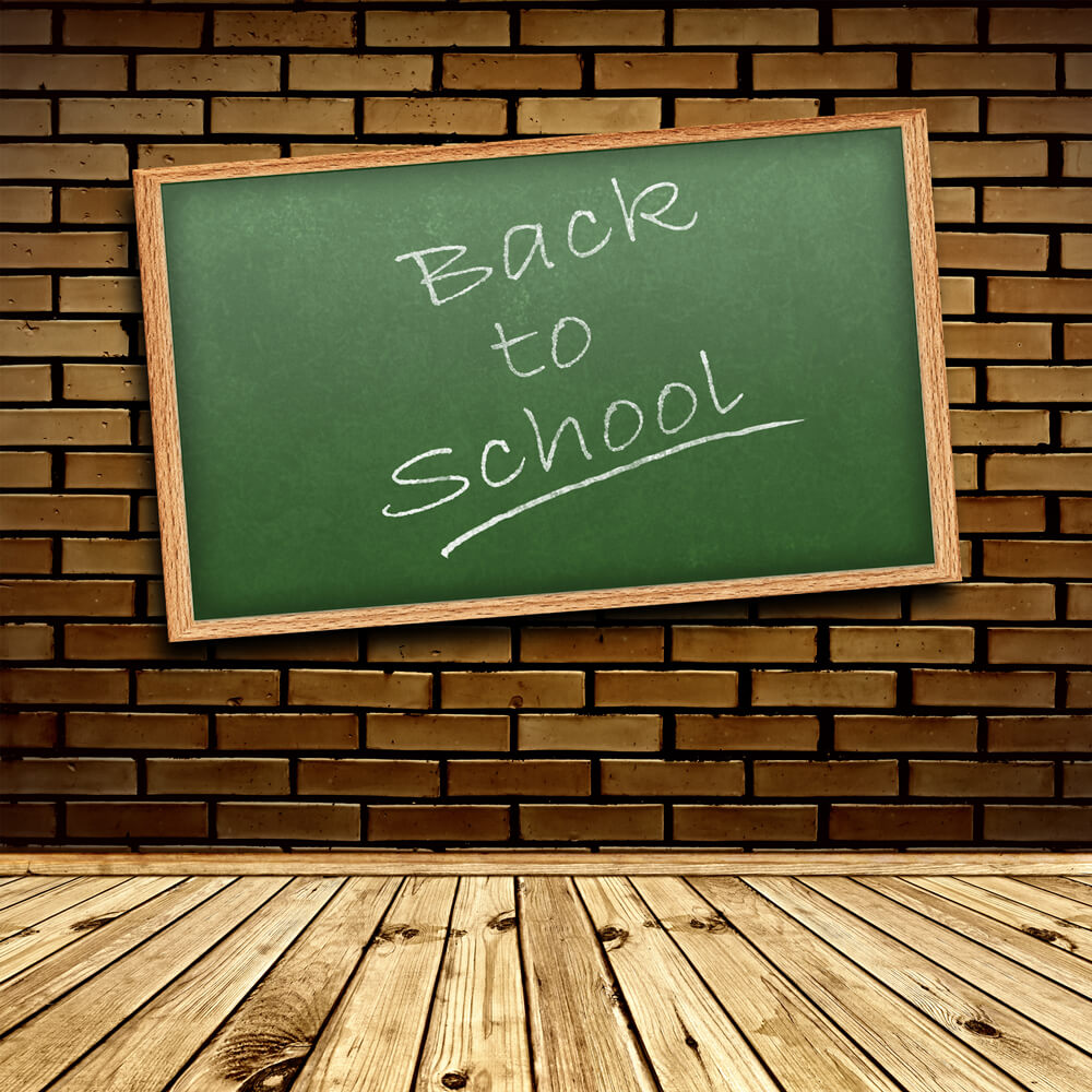 Back to School Brick Wall Wooden Floor Backdrop RR6-27