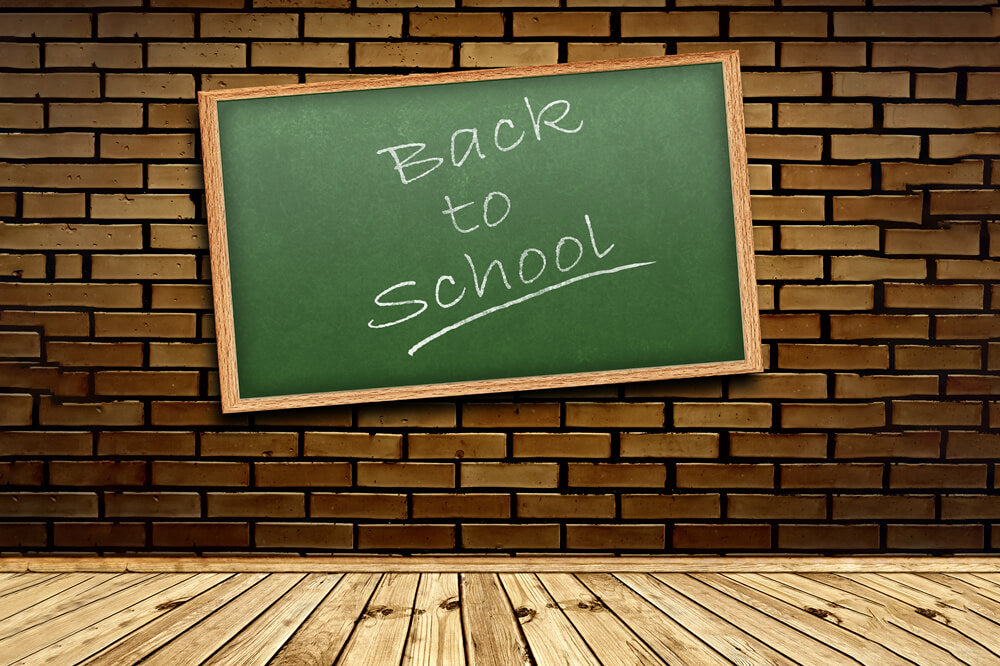 Back to School Brick Wall Wooden Floor Backdrop RR6-27