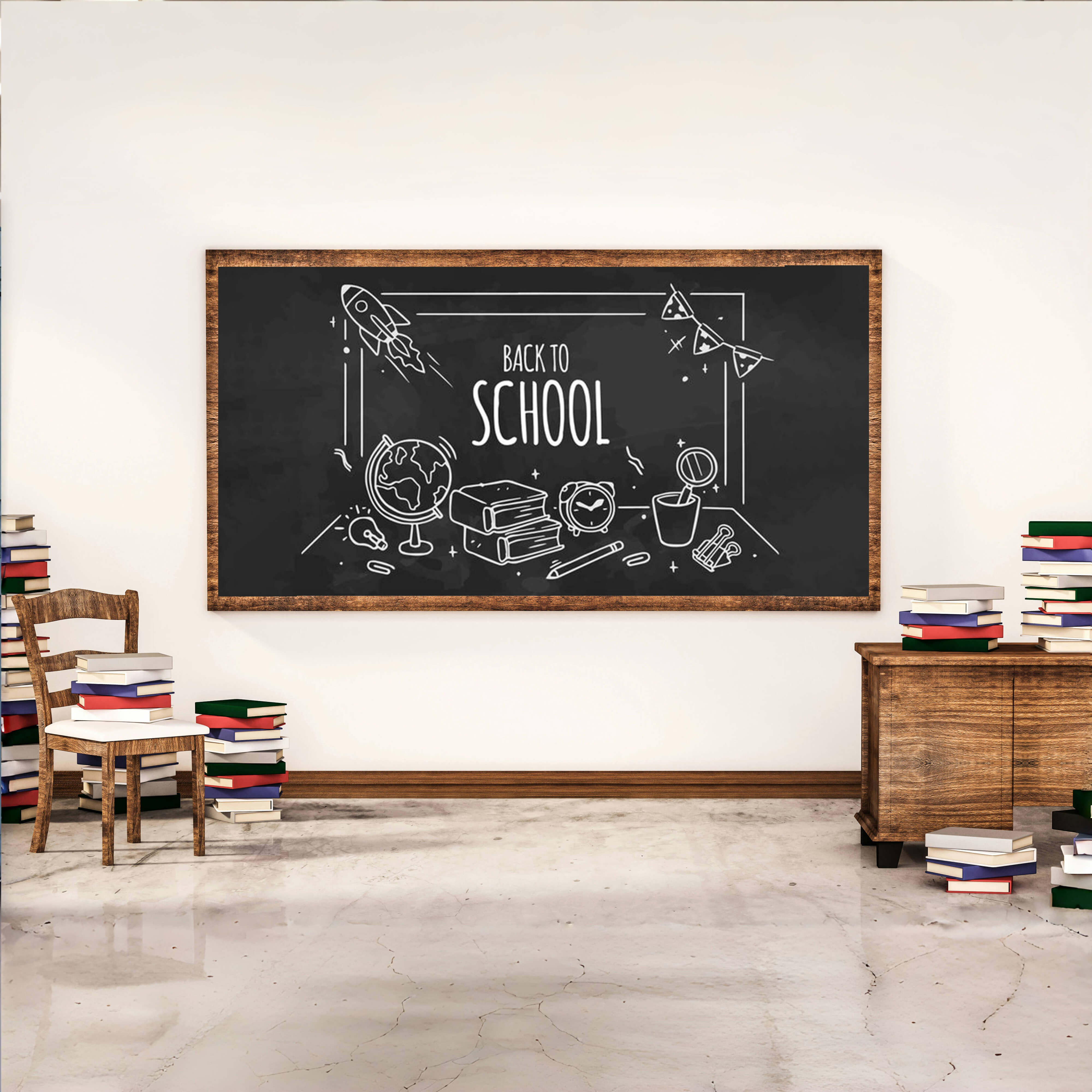 Back to School Classroom Blackboard Backdrop RR6-30