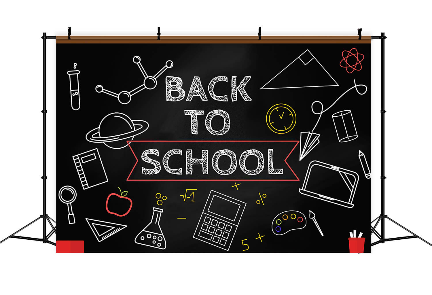 Blackboard Chalk Drawing Back to School Backdrop RR6-31