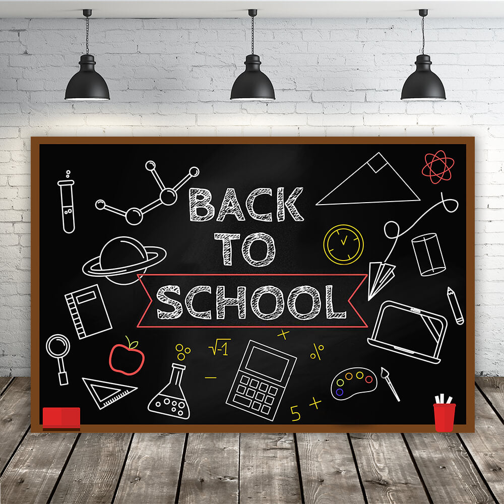 Blackboard Chalk Drawing Back to School Backdrop RR6-31