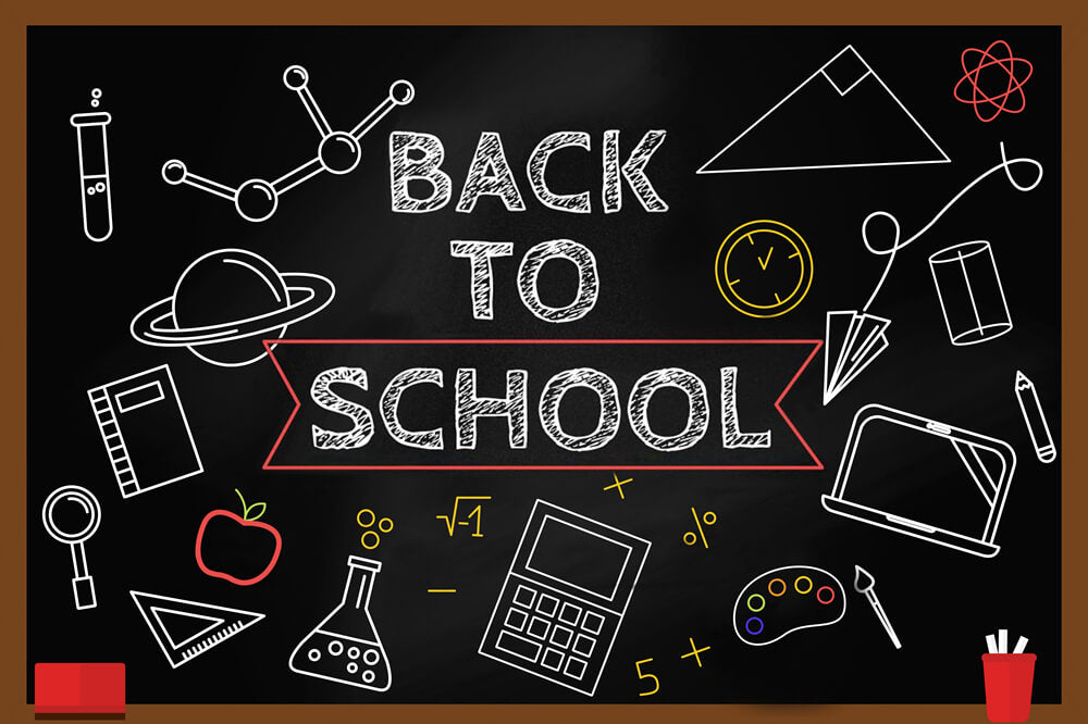 Blackboard Chalk Drawing Back to School Backdrop RR6-31