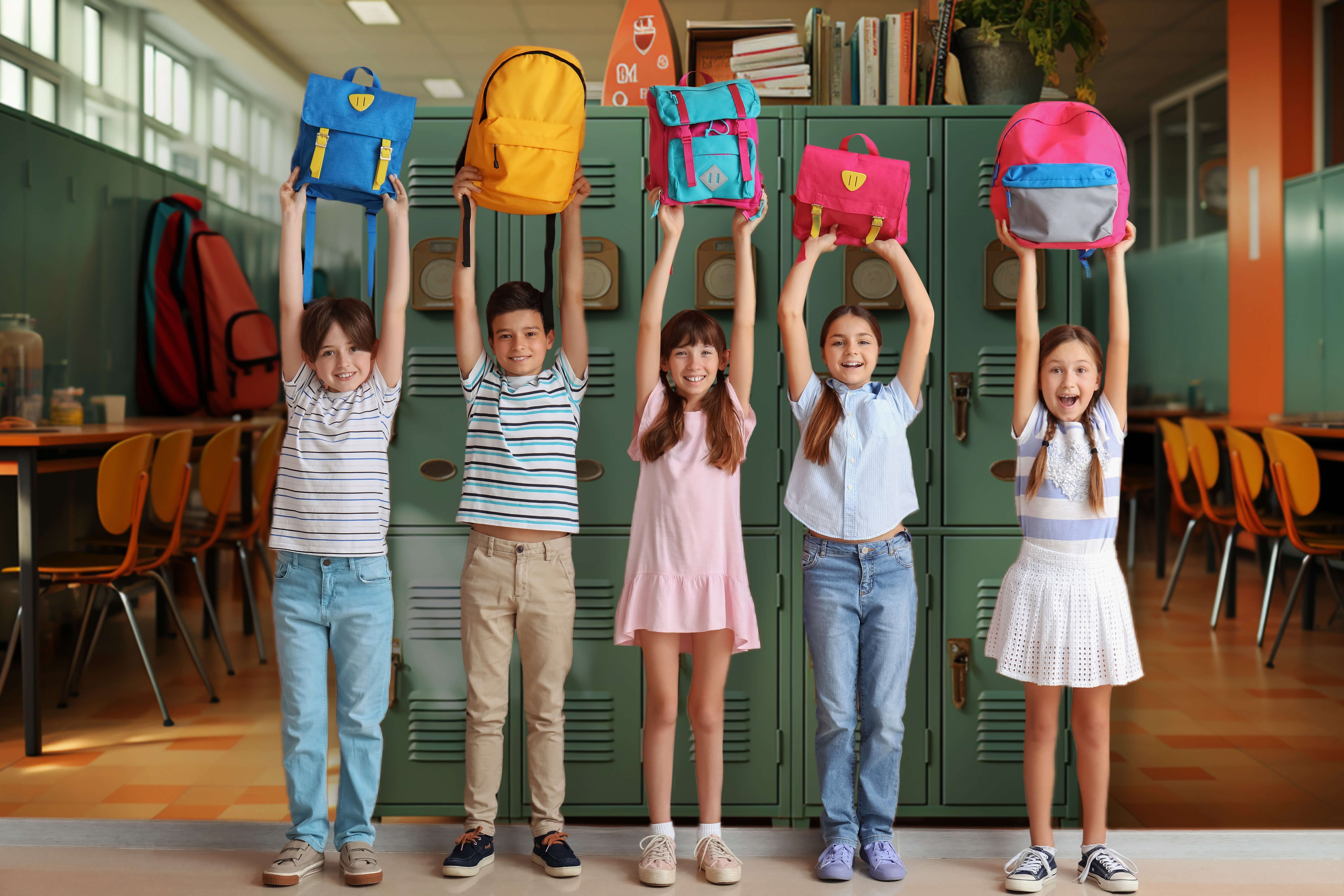 High School Hallway Lockers Photography Backdrop RR6-37