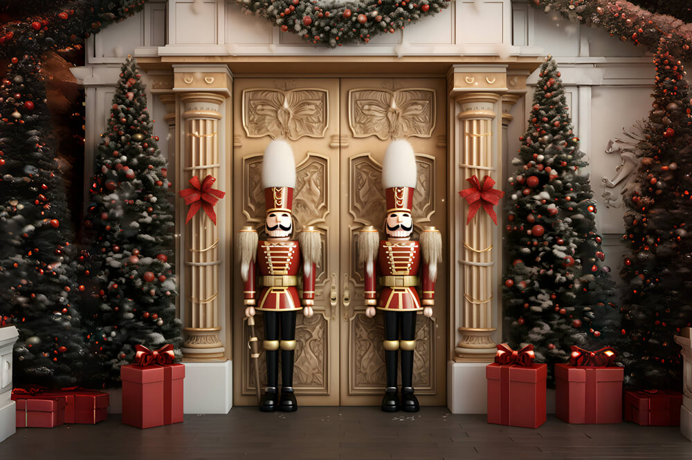 Christmas Nutcracker Doll Photography Backdrop UK RR6-53