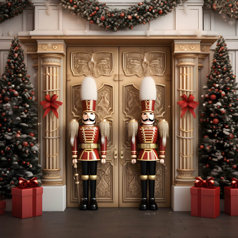 Christmas Nutcracker Doll Photography Backdrop UK RR6-53