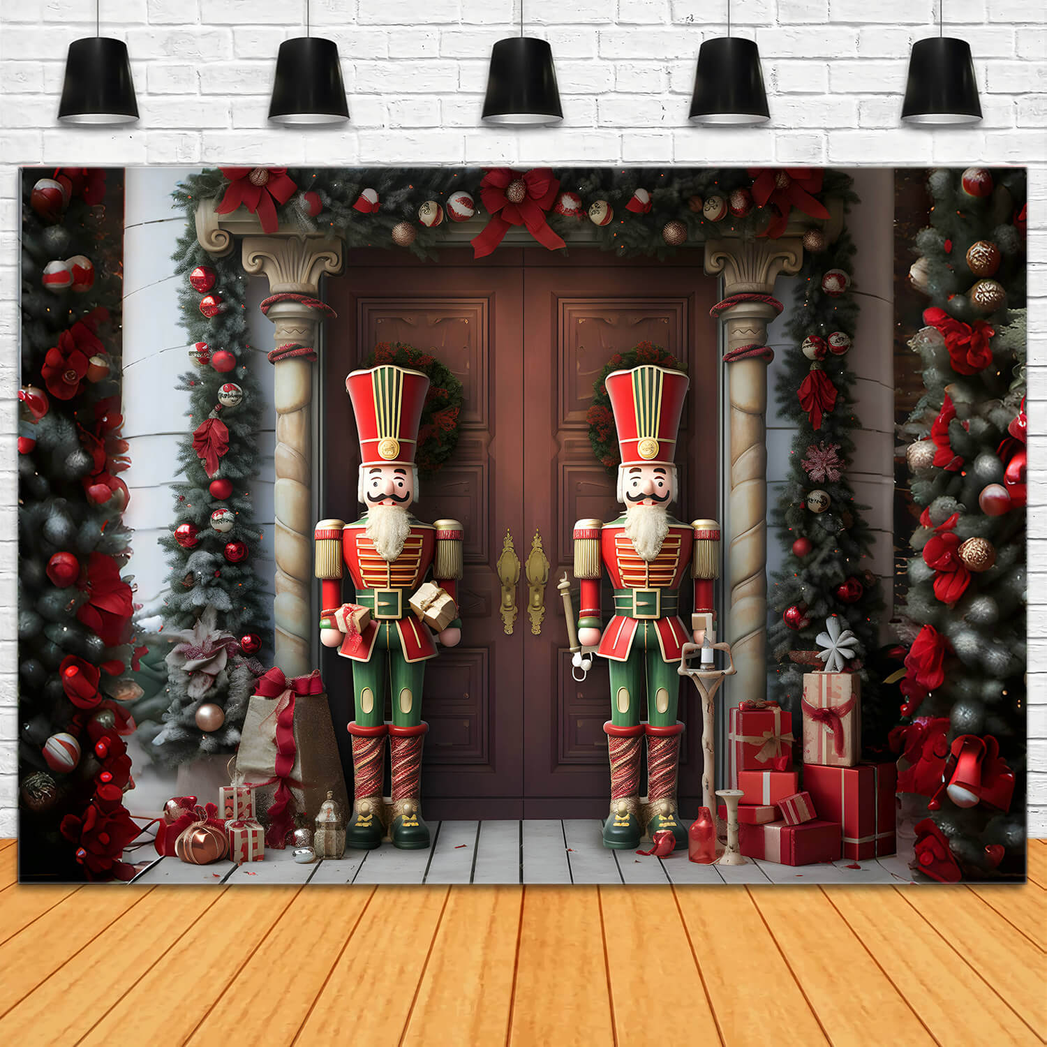 Nutcracker Christmas Trees Photography Backdrop UK RR6-55