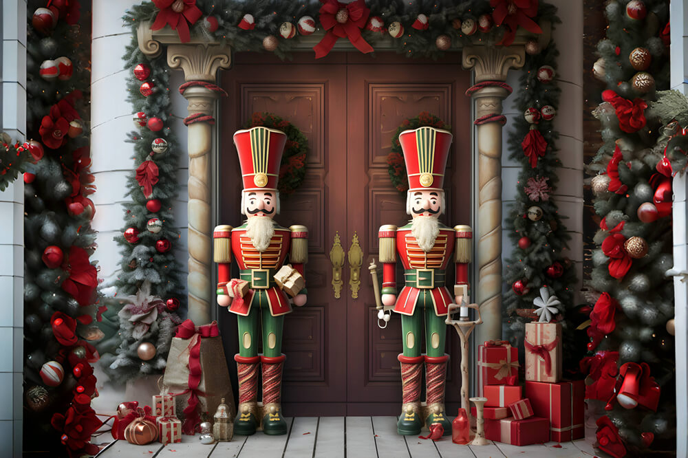 Nutcracker Christmas Trees Photography Backdrop UK RR6-55