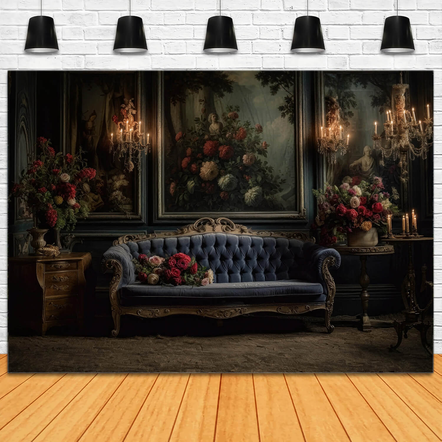 Victorian Living Room Sofa Retro Wall Backdrop UK RR6-63