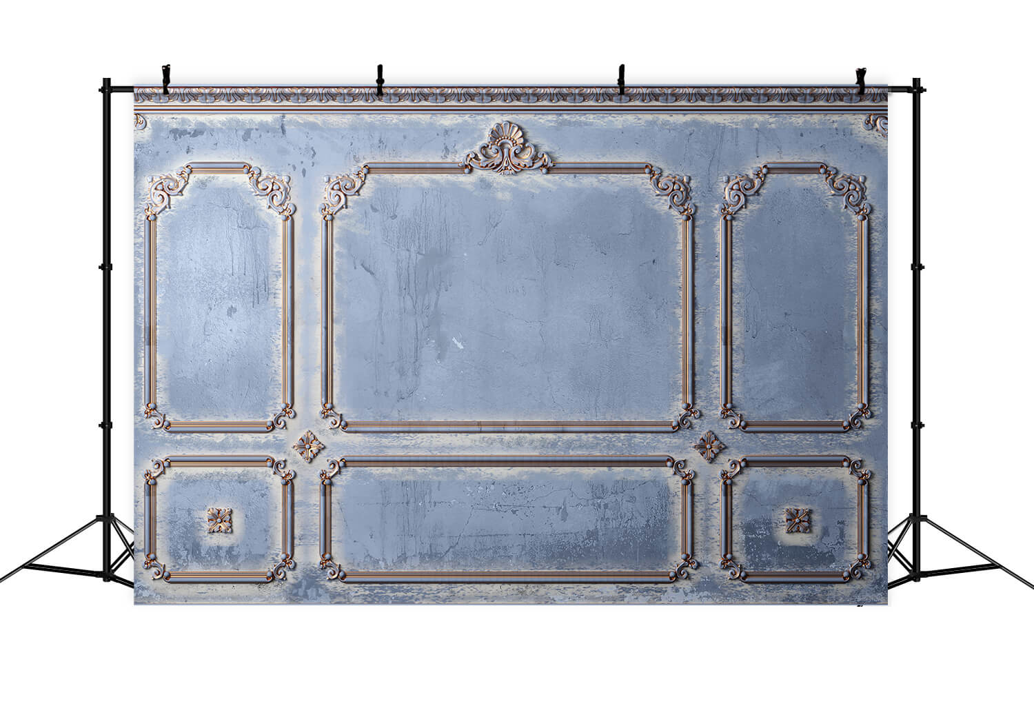 Vintage Old Stucco Blue Retro Wall Backdrop UK RR6-85