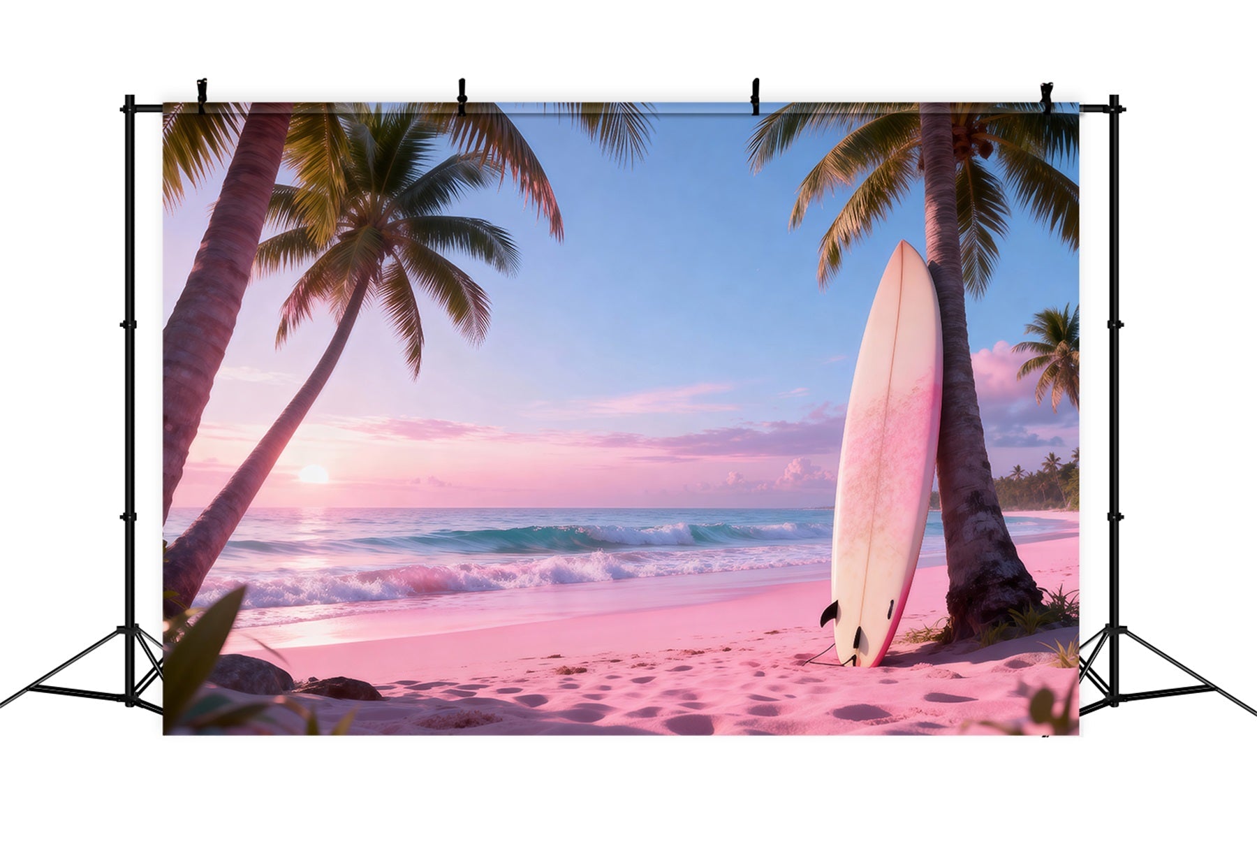 Tropical Beach Backdrop Serene Surfboard Seaside Summer Photo Backdrop Ideas UK RR61-15