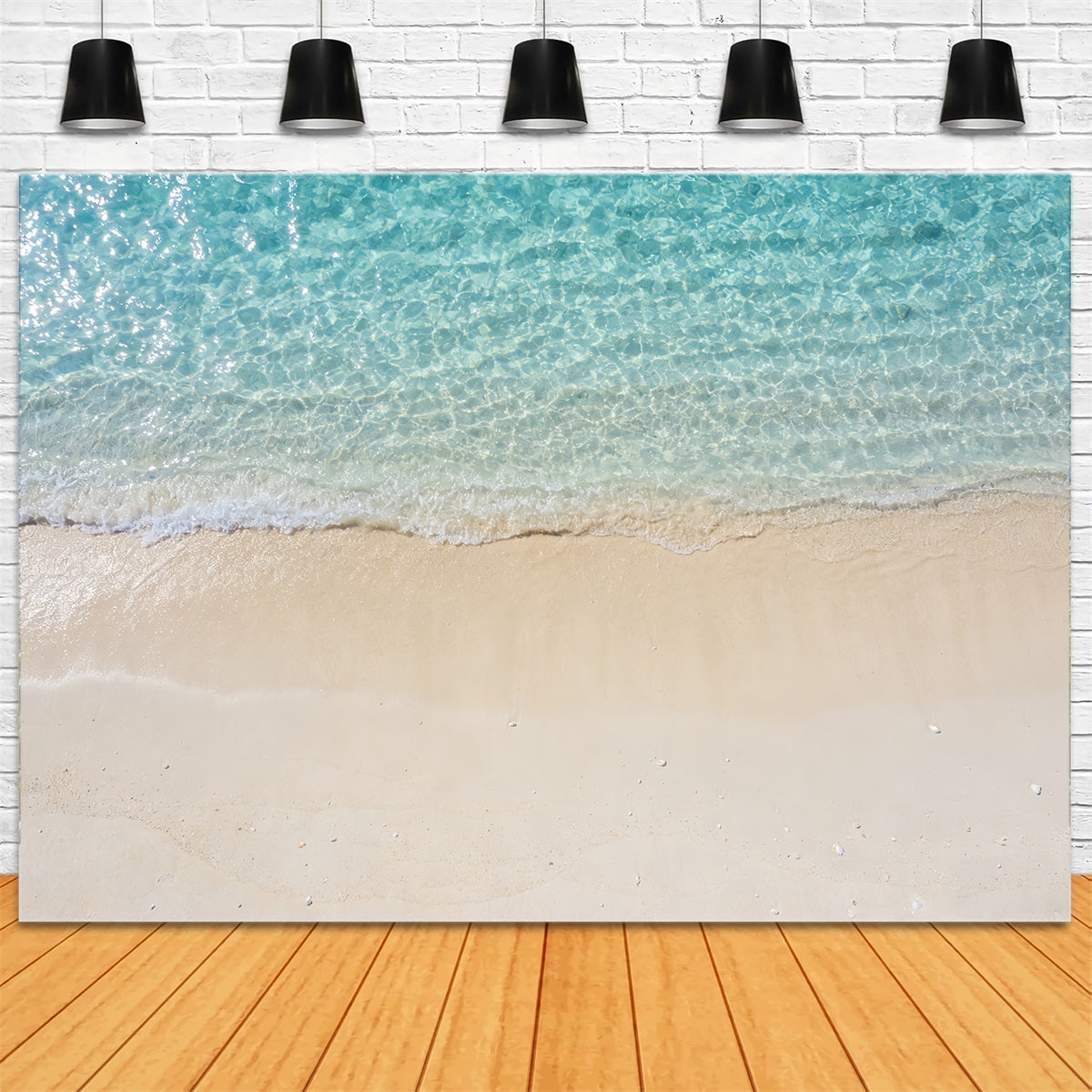 Beach Backdrop Photography Clear Turquoise Water Shore Summer Backdrop UK RR61-26