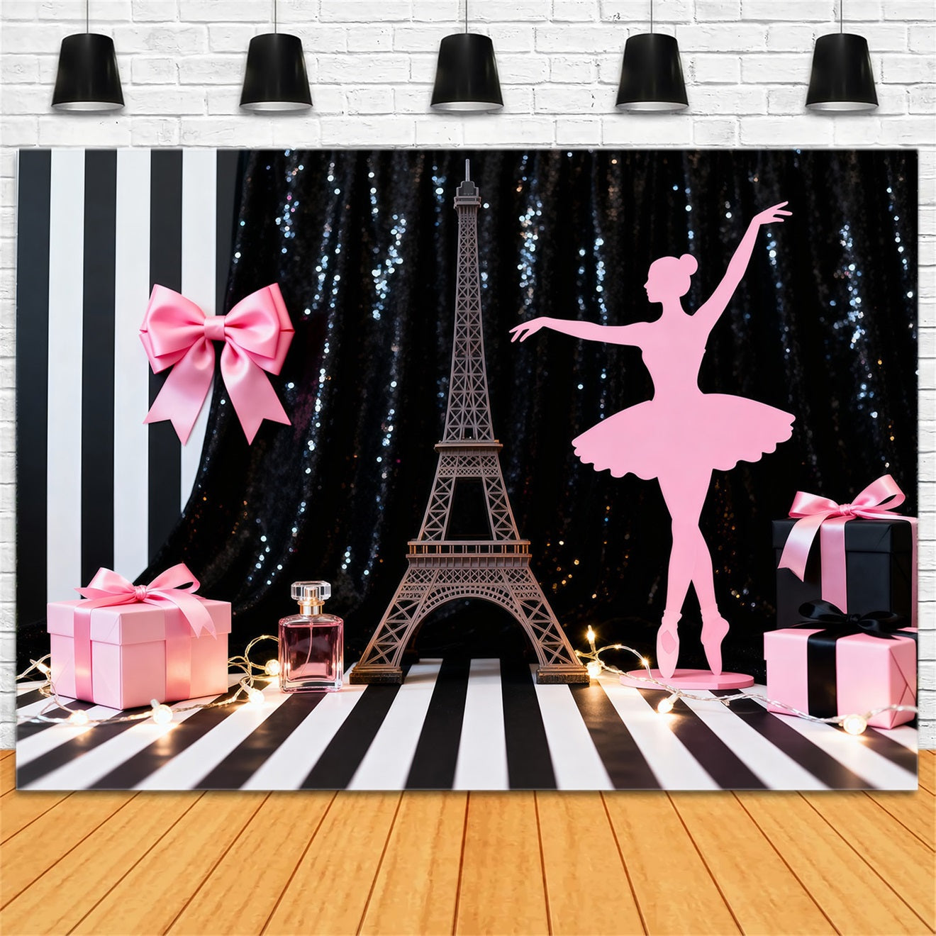 Eiffel Tower Paris Backdrop Chic Ballet Gift Showcase Paris Photo Booth Backdrop UK RR61-52