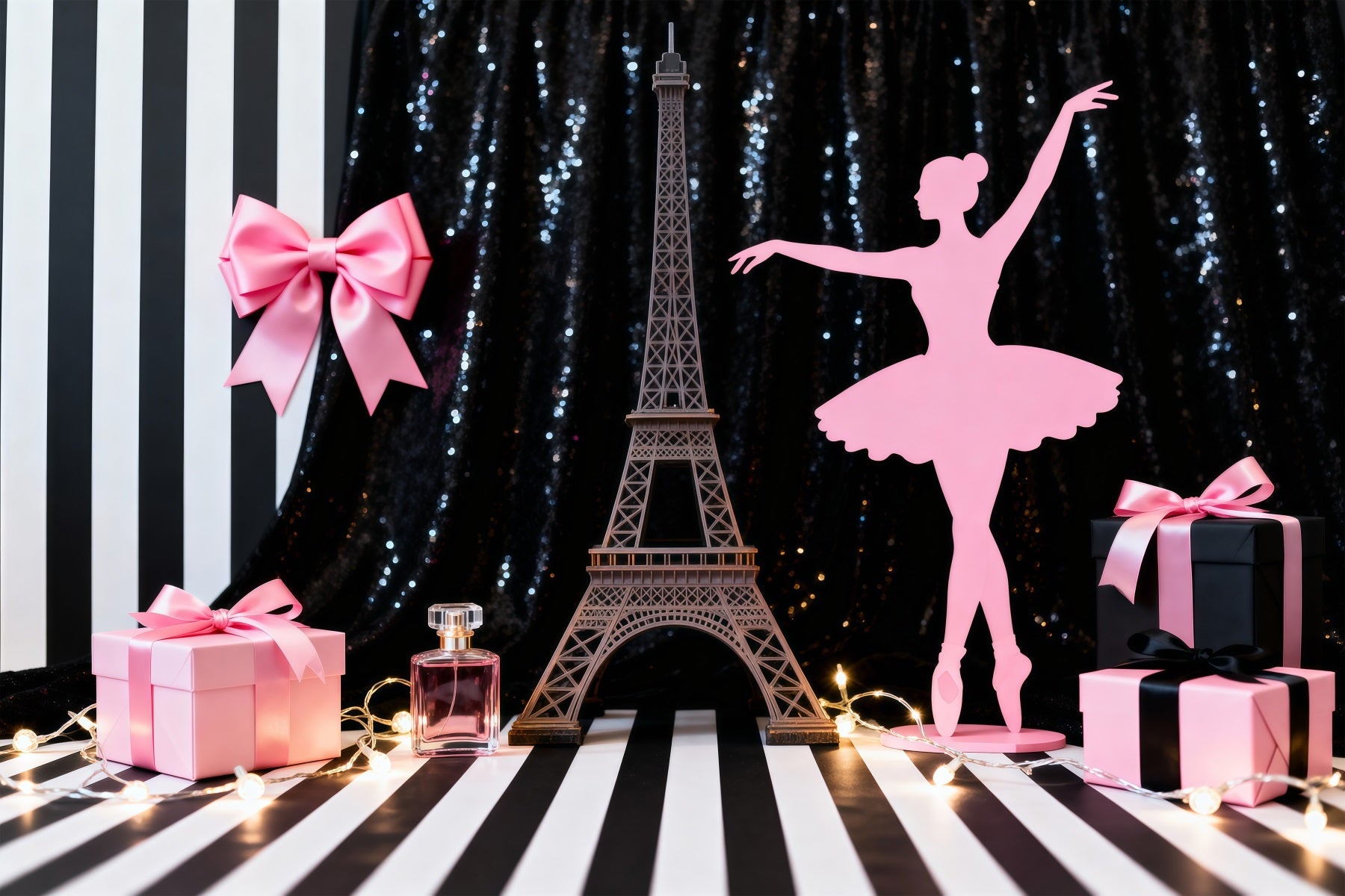 Eiffel Tower Paris Backdrop Chic Ballet Gift Showcase Paris Photo Booth Backdrop UK RR61-52