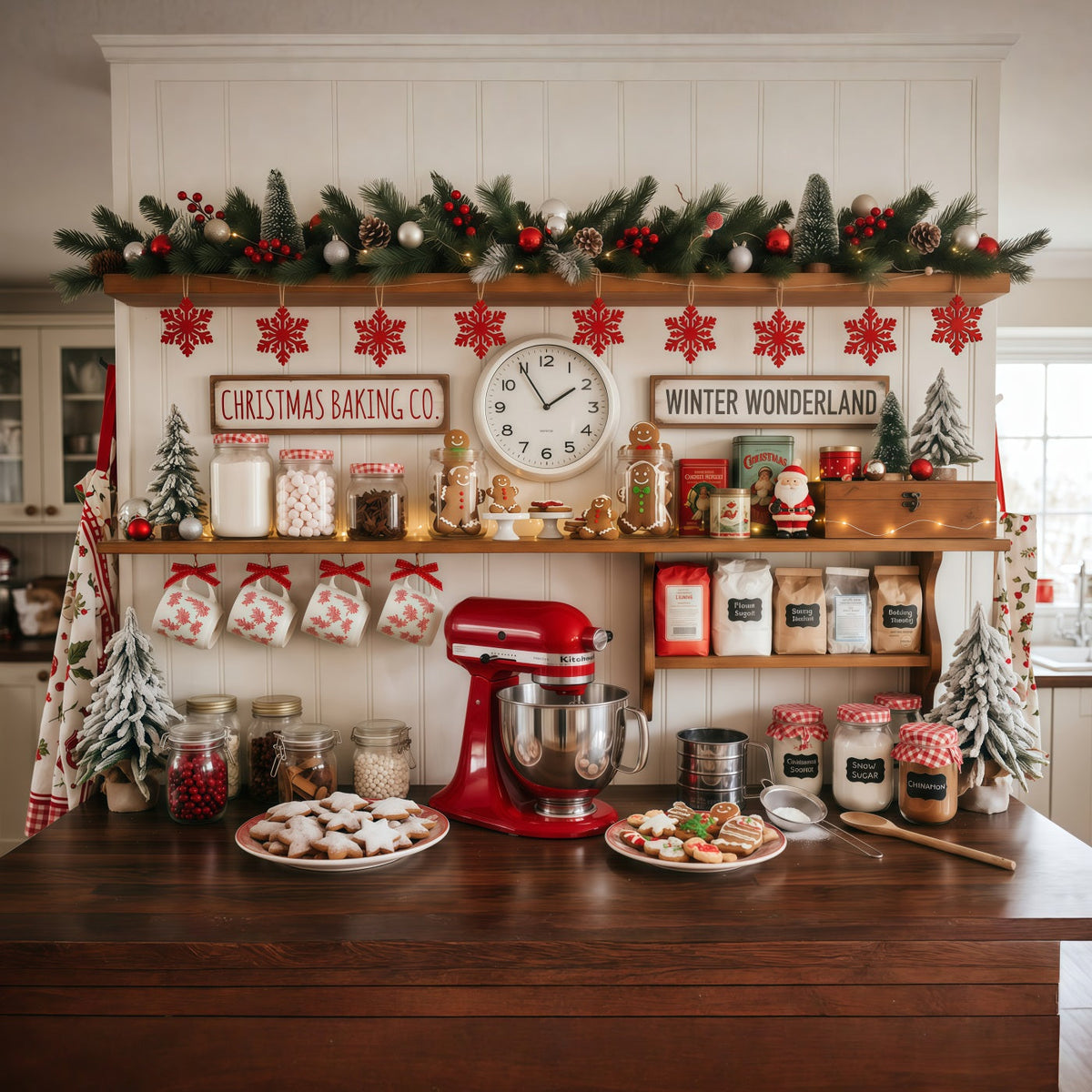 Christmas Backdrop Festive Baking Kitchen Display Gingerbread Photo Backdrop UK RR610-140