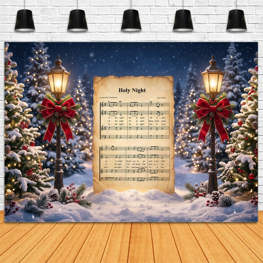 Christmas Carol Backdrop Holy Night Sheet Music Christmas Theme Photo Backdrop UK RR610-167