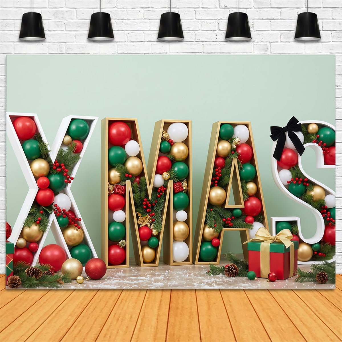 Vintage Christmas Photo Backdrop Ornament Letter Gift Display Xmas Photo Backdrops UK RR610-23
