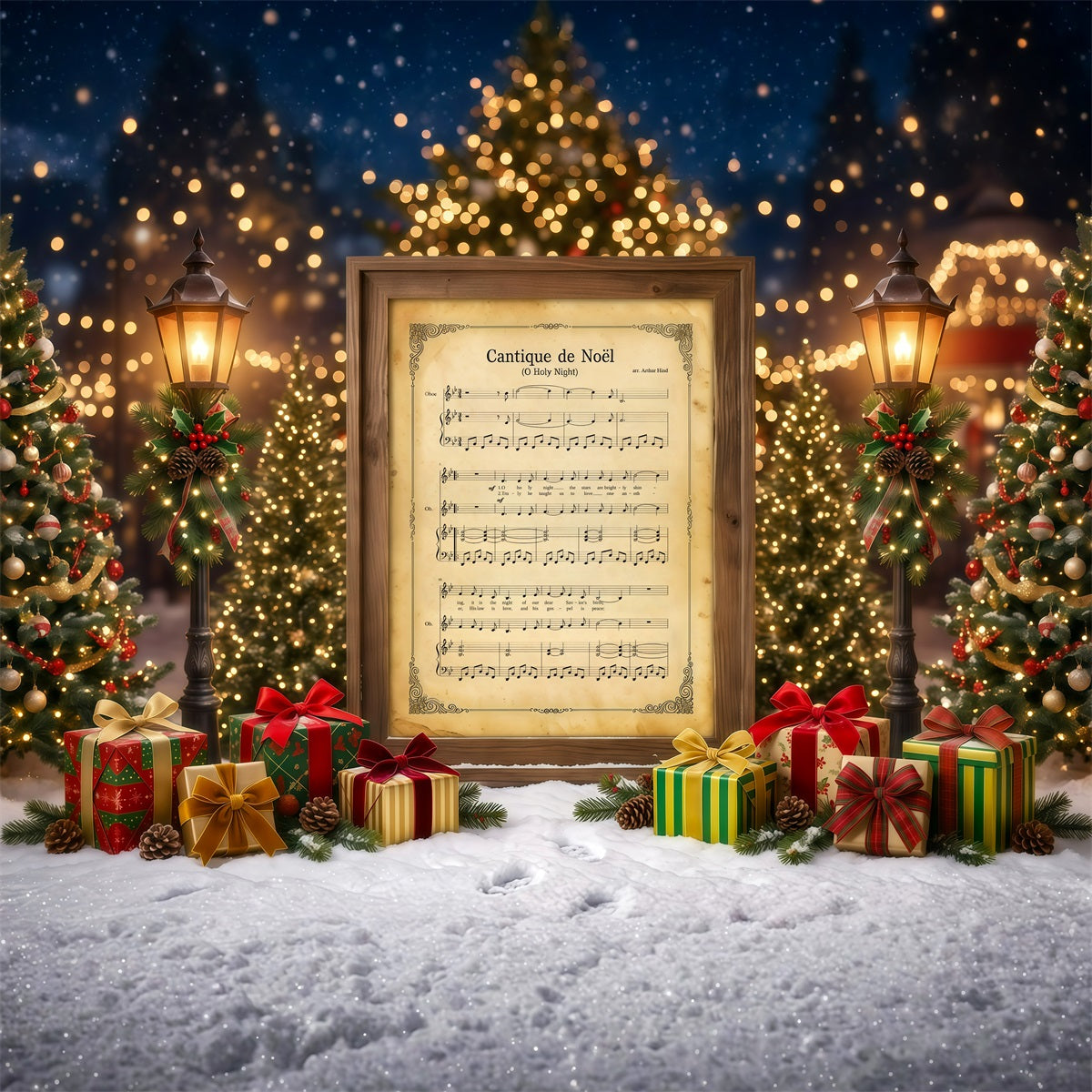 Christmas Sheet Music Backdrop Vintage Carol Music Display Fun Christmas Backdrop UK RR610-39