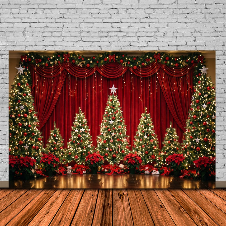 Christmas Backdrop for Photography Velvet Curtain Tree Display Christmas Stage Backdrops UK RR610-99