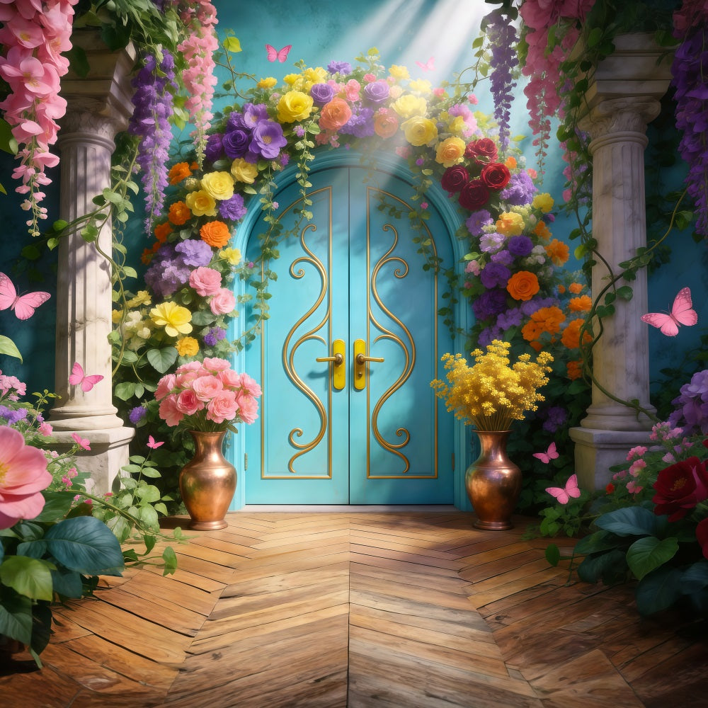 Garden Backdrop Floral Palace Doorway Elegance Spring Backdrop For Pictures UK RR62-36