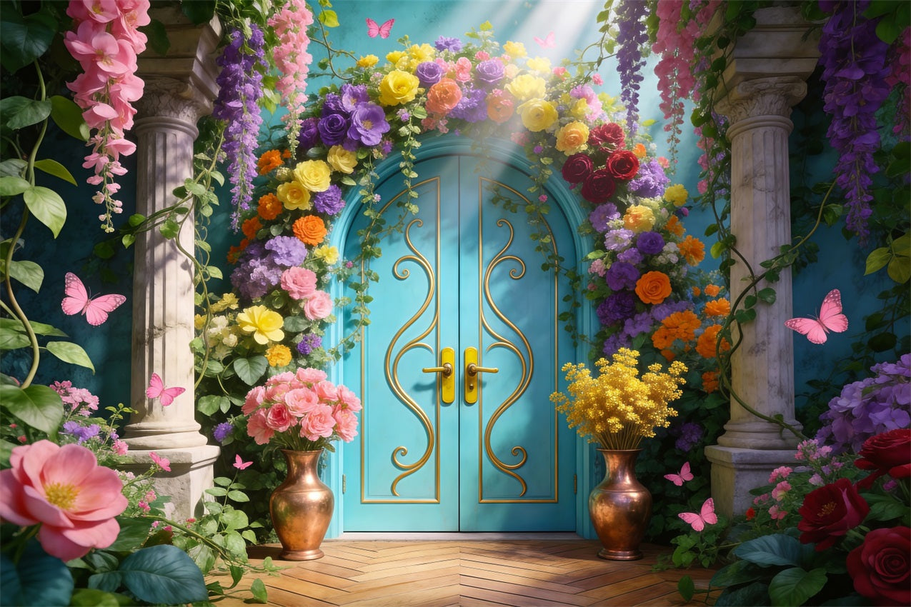Garden Backdrop Floral Palace Doorway Elegance Spring Backdrop For Pictures UK RR62-36