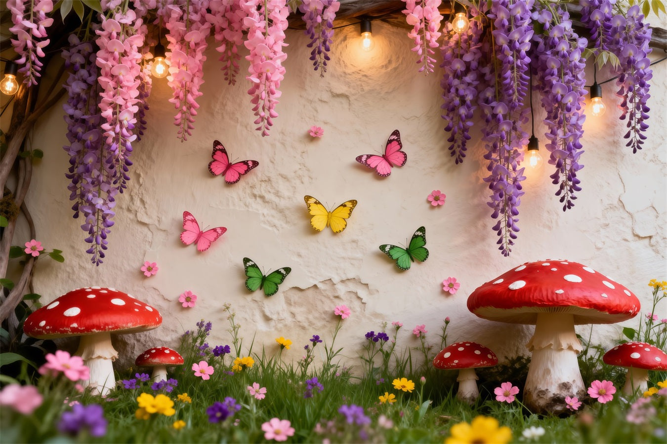 Butterfly Backdrop Ideas Enchanted Floral Fairy Wall Spring Picture Backdrop UK RR62-44