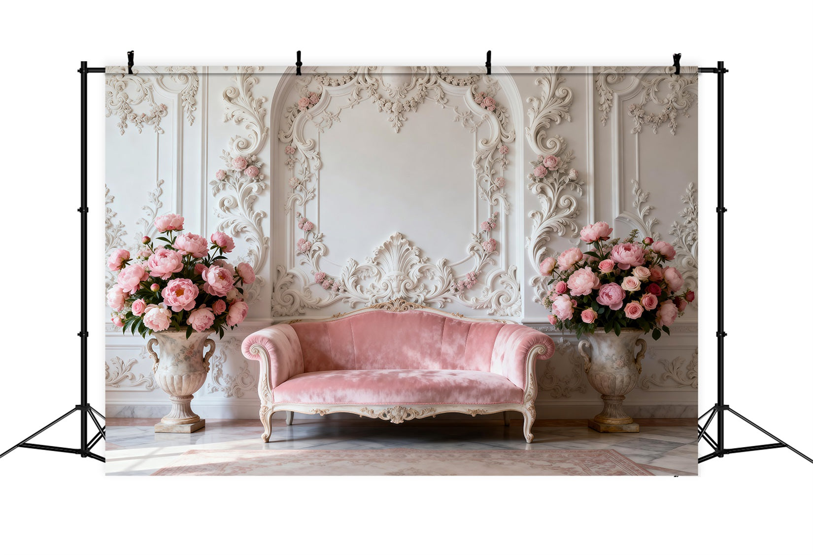 Boudoir Photo Backdrops Classic Ivory Rococo Lounge Vintage Wall Backdrop UK RR62-64