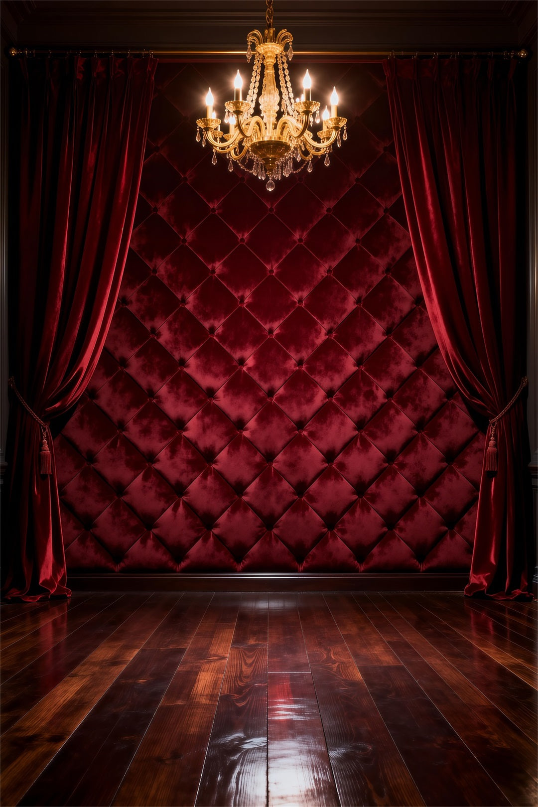 Boudoir Backdrop Burgundy Quilted Wall Drapes Vintage Photography Backdrop UK RR62-68