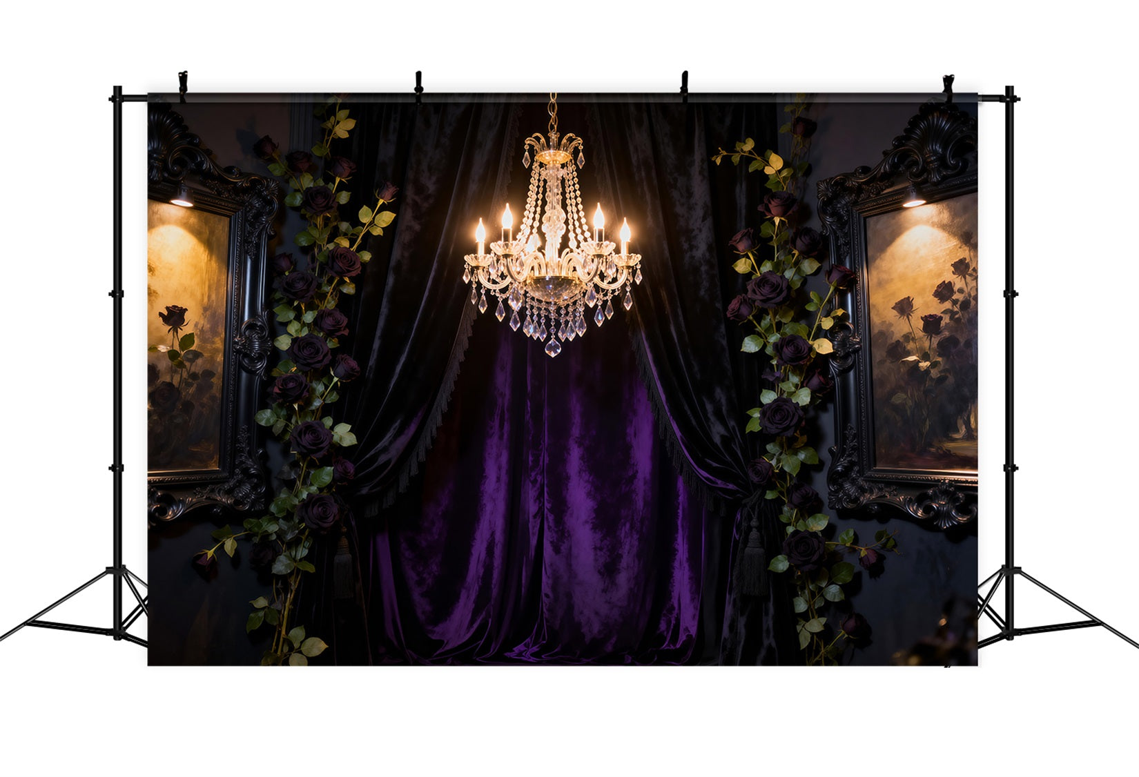Boudoir Backdrop Ideas Dark Romance Crystal Curtain Antique Photo Backdrop UK RR62-70