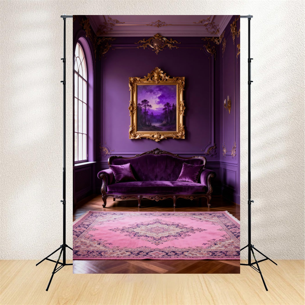Backdrops For Boudoir Photography Royal Amethyst Velvet Lounge Retro Backdrop UK RR62-71