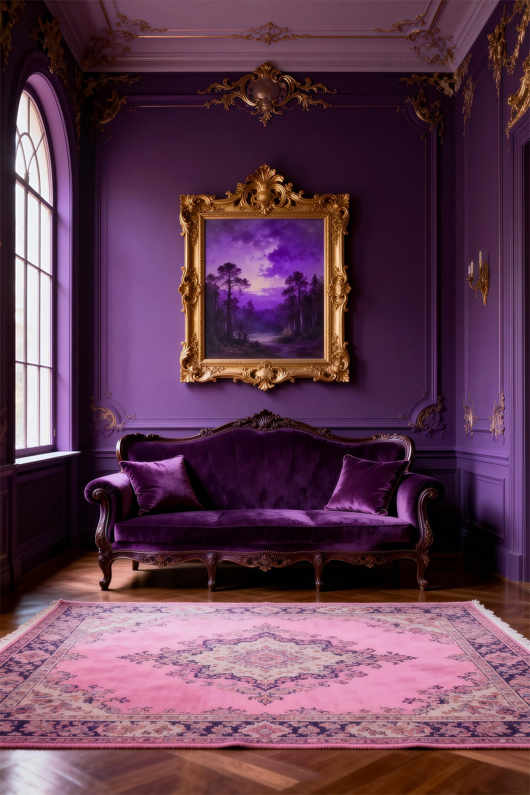Backdrops For Boudoir Photography Royal Amethyst Velvet Lounge Retro Backdrop UK RR62-71