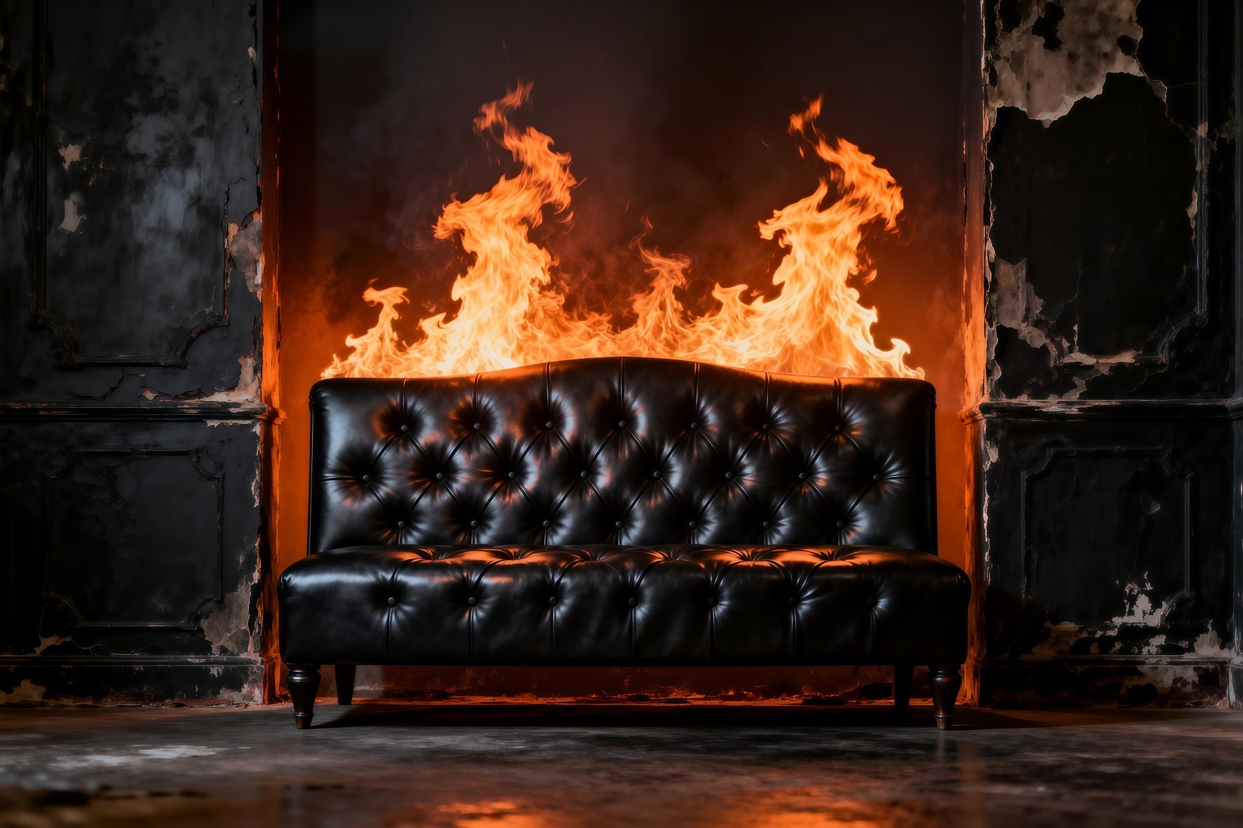 Backdrops for Boudoir Inferno Noir Leather Sofa Antique Photography Backdrops UK RR62-73