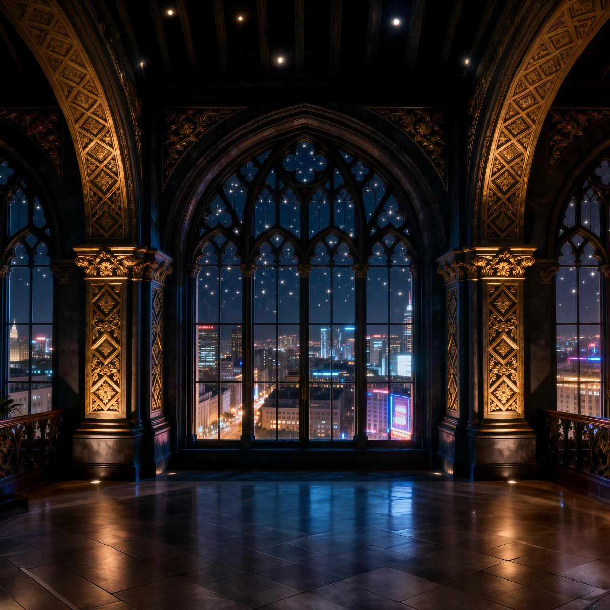 Boudoir Backdrops Gothic Citylight Cathedral Window Backdrops for Boudoir UK RR62-83