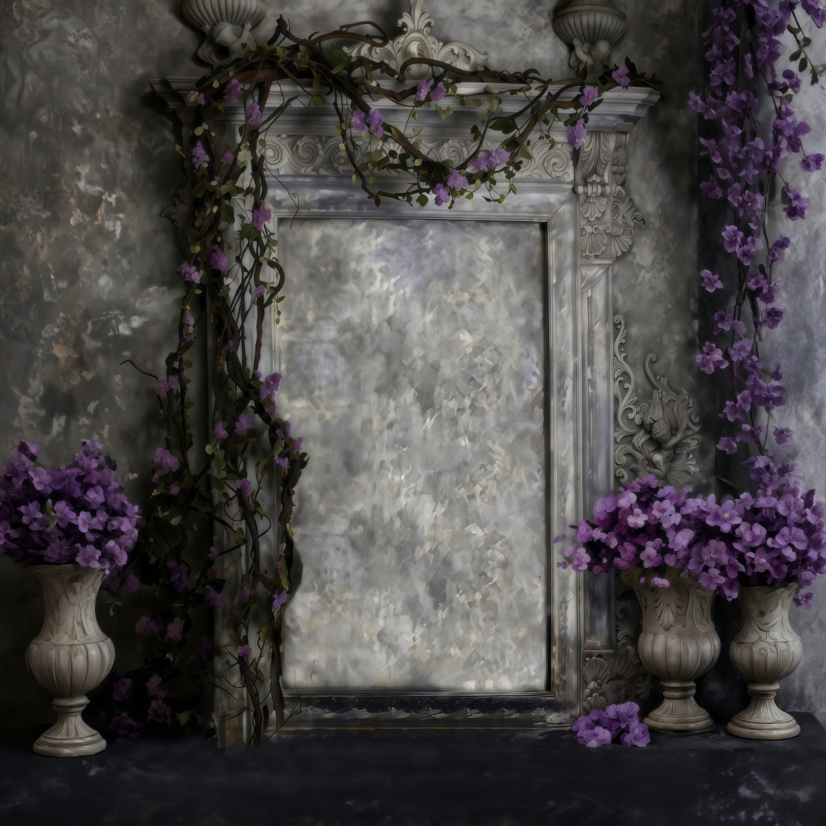 Boudoir Backdrops Ivy Carved Stone Classical Archway Antique Photography Backdrops UK RR62-89