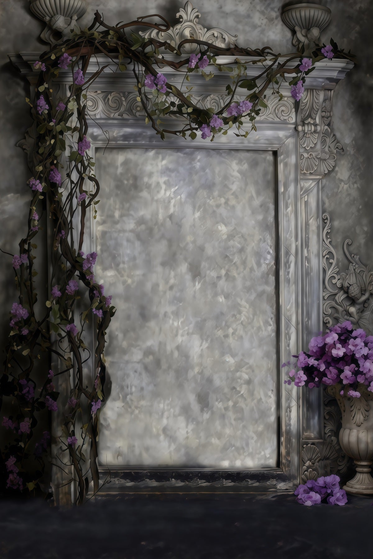Boudoir Backdrops Ivy Carved Stone Classical Archway Antique Photography Backdrops UK RR62-89
