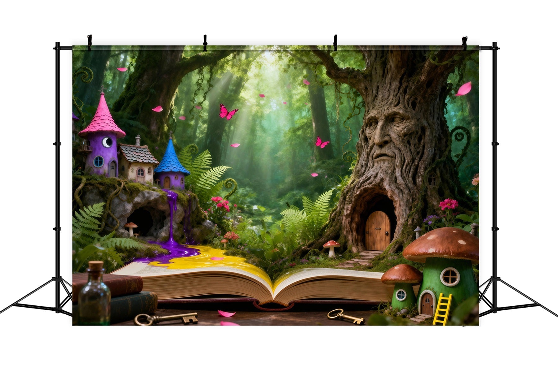 Forest Backdrop Photography Enchanted Tree House Magic Book Forest Backdrop For Photography UK RR63-127