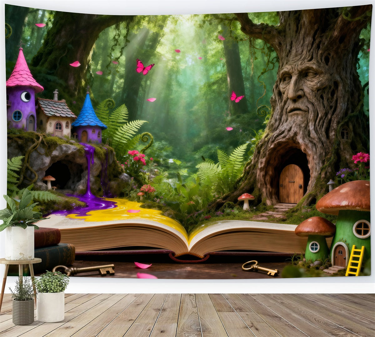 Forest Backdrop Photography Enchanted Tree House Magic Book Forest Backdrop For Photography UK RR63-127