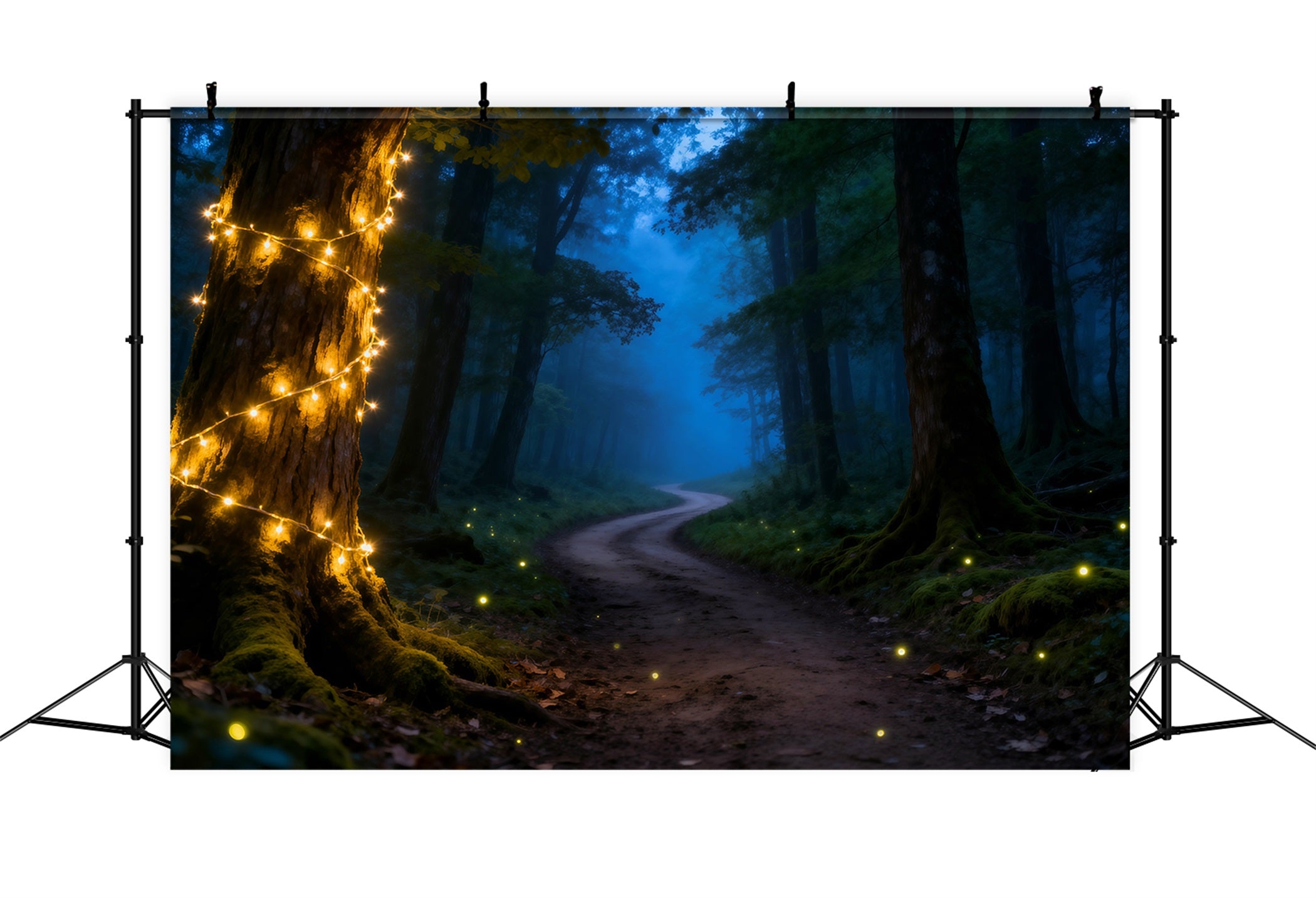 Creepy Forest Backdrop Mystic Night Forest Path Fairy Lights Backdrop Forest Theme UK RR63-129