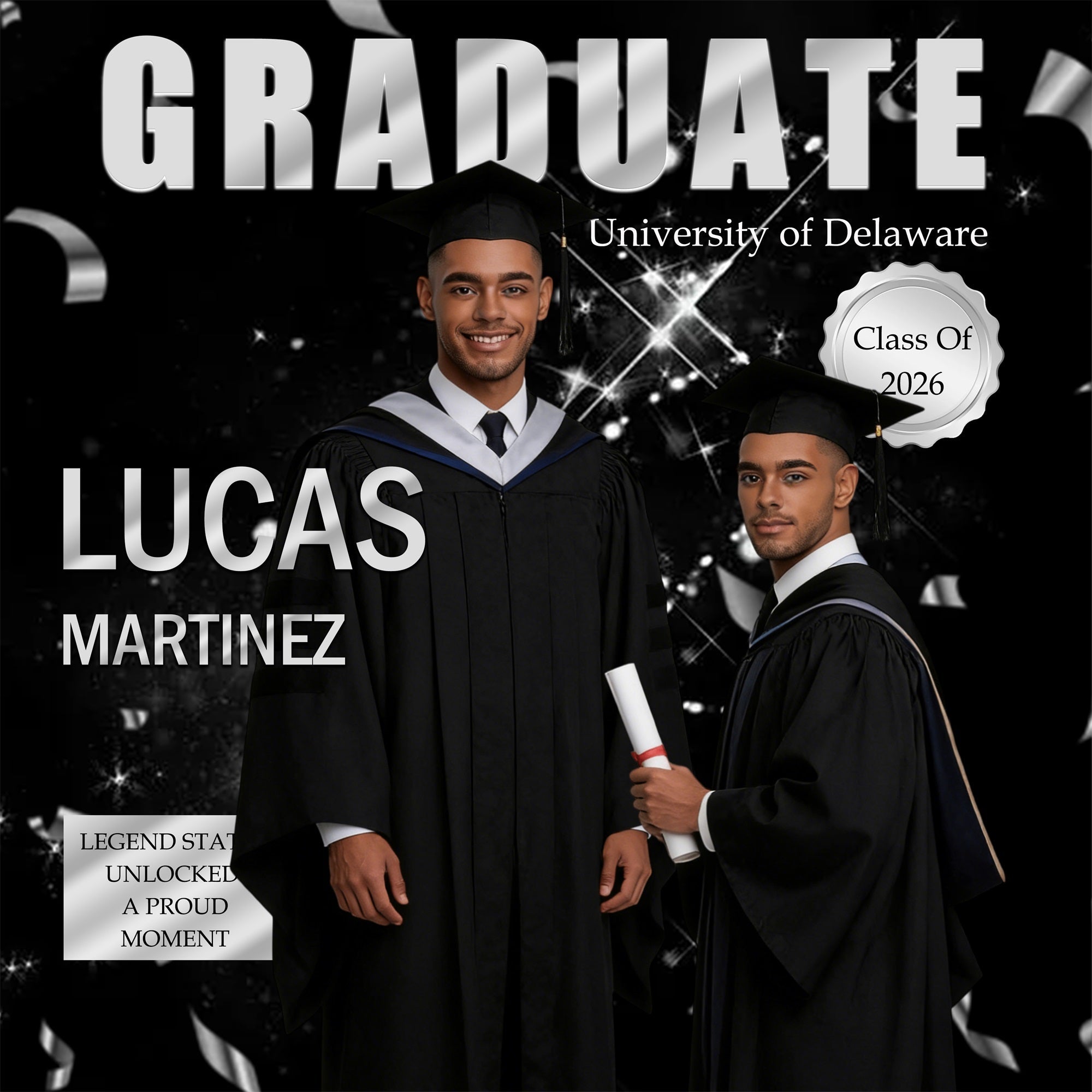 Simple Graduation Backdrop Ideas Sliver Glitter Ribbon Personalized Backdrop For Graduation UK RR63-73