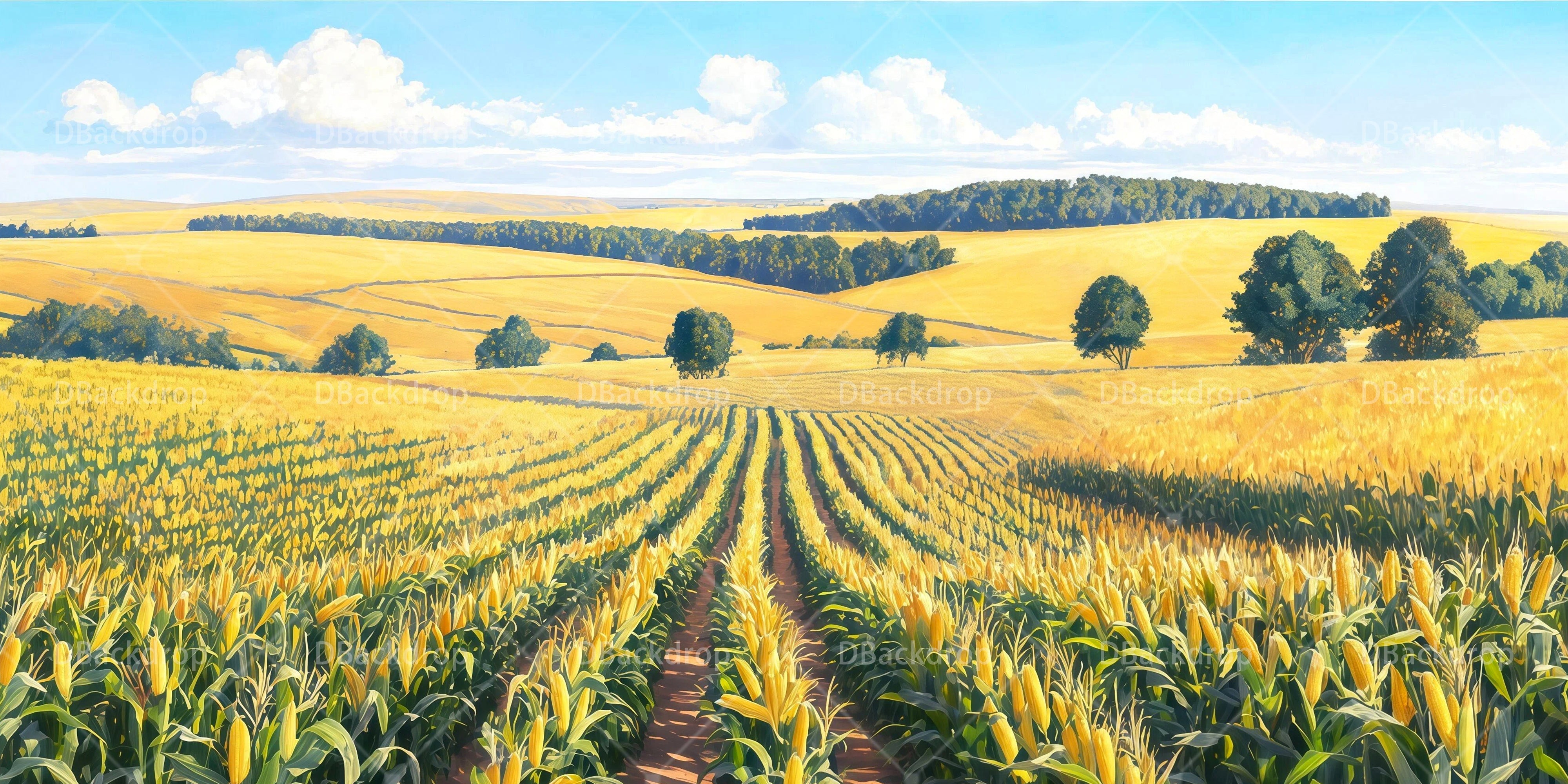 Theater Stage Backdrop Rural Cornfield School Play Backdrops UK RR65-T105