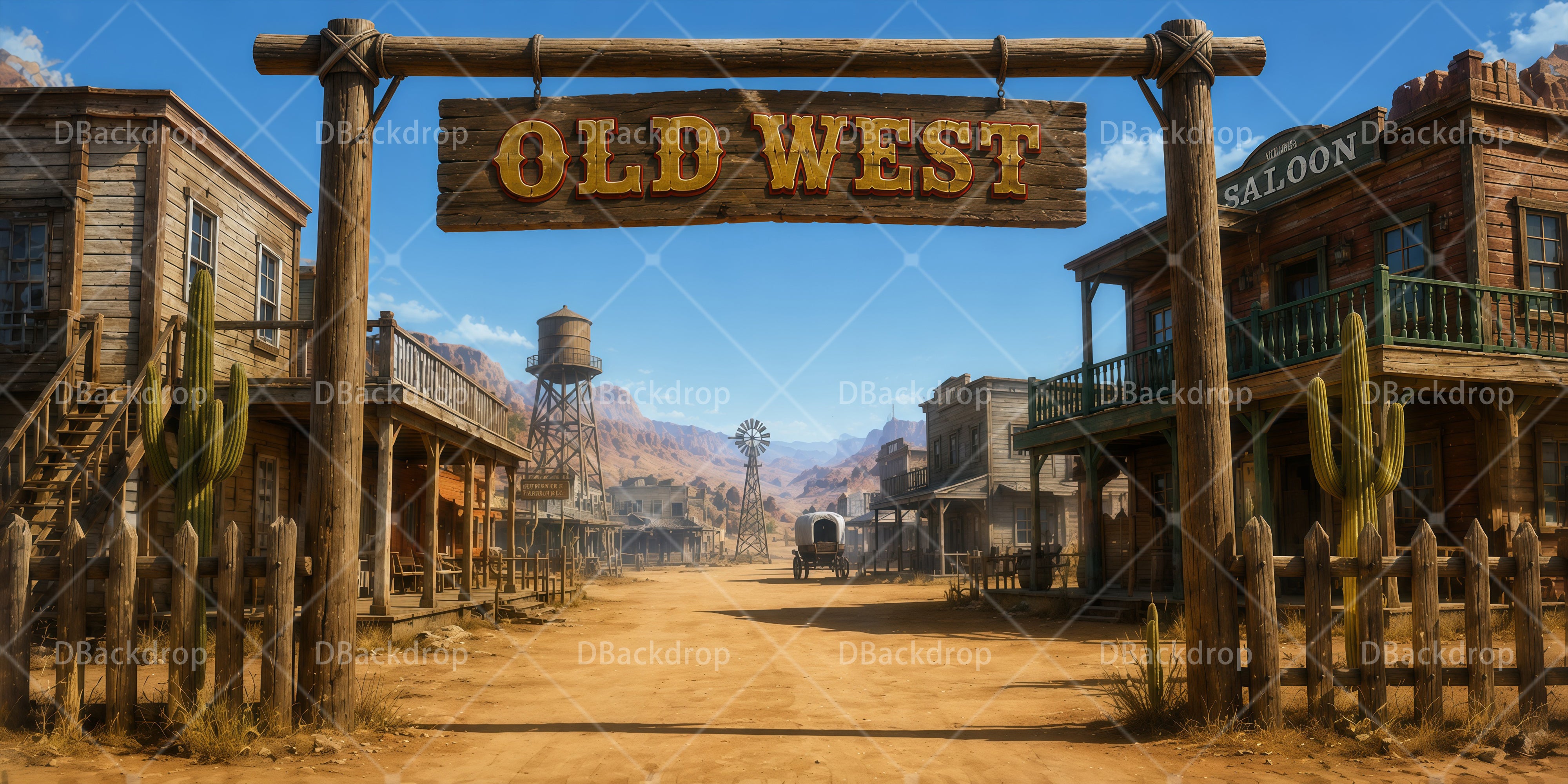 Old West Backdrop Desert Town VBS Backdrops UK RR65-T10
