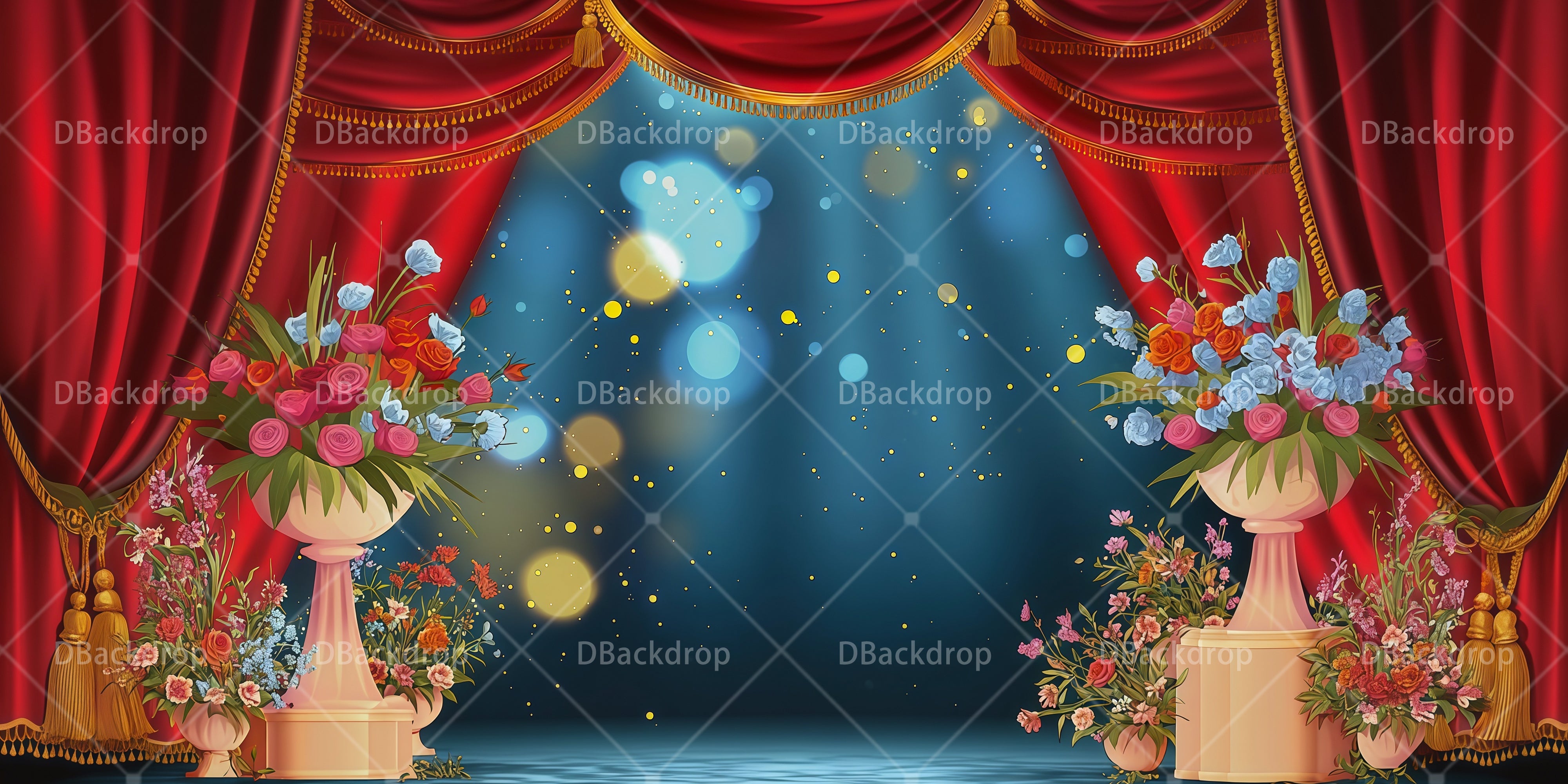 Dance Recital Backdrop Celebration Curtains Theater Stage Backdrop UK RR65-T114