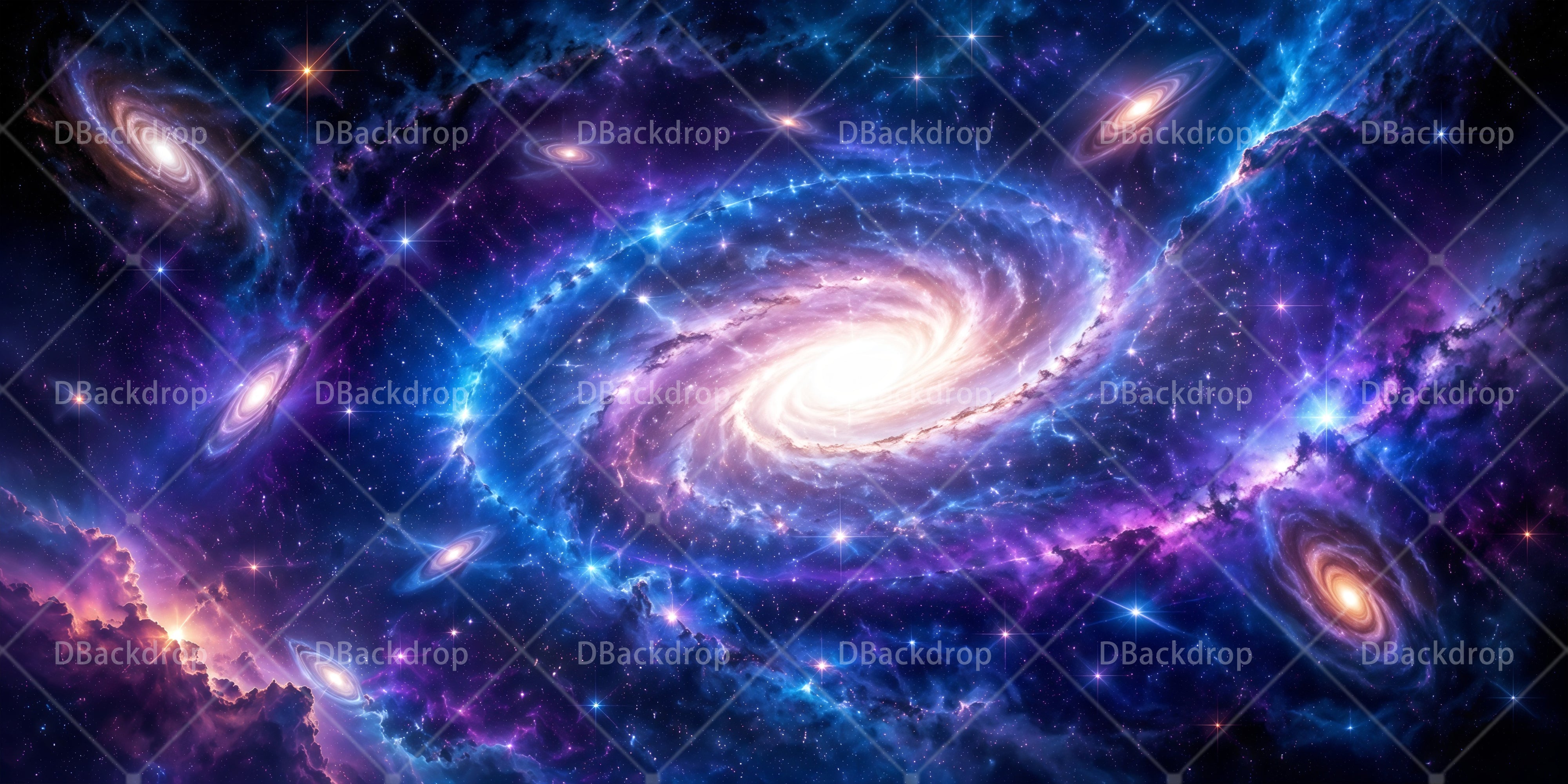 Galaxy Backdrop Fantasy Space Scuba VBS Backdrop UK RR65-T15