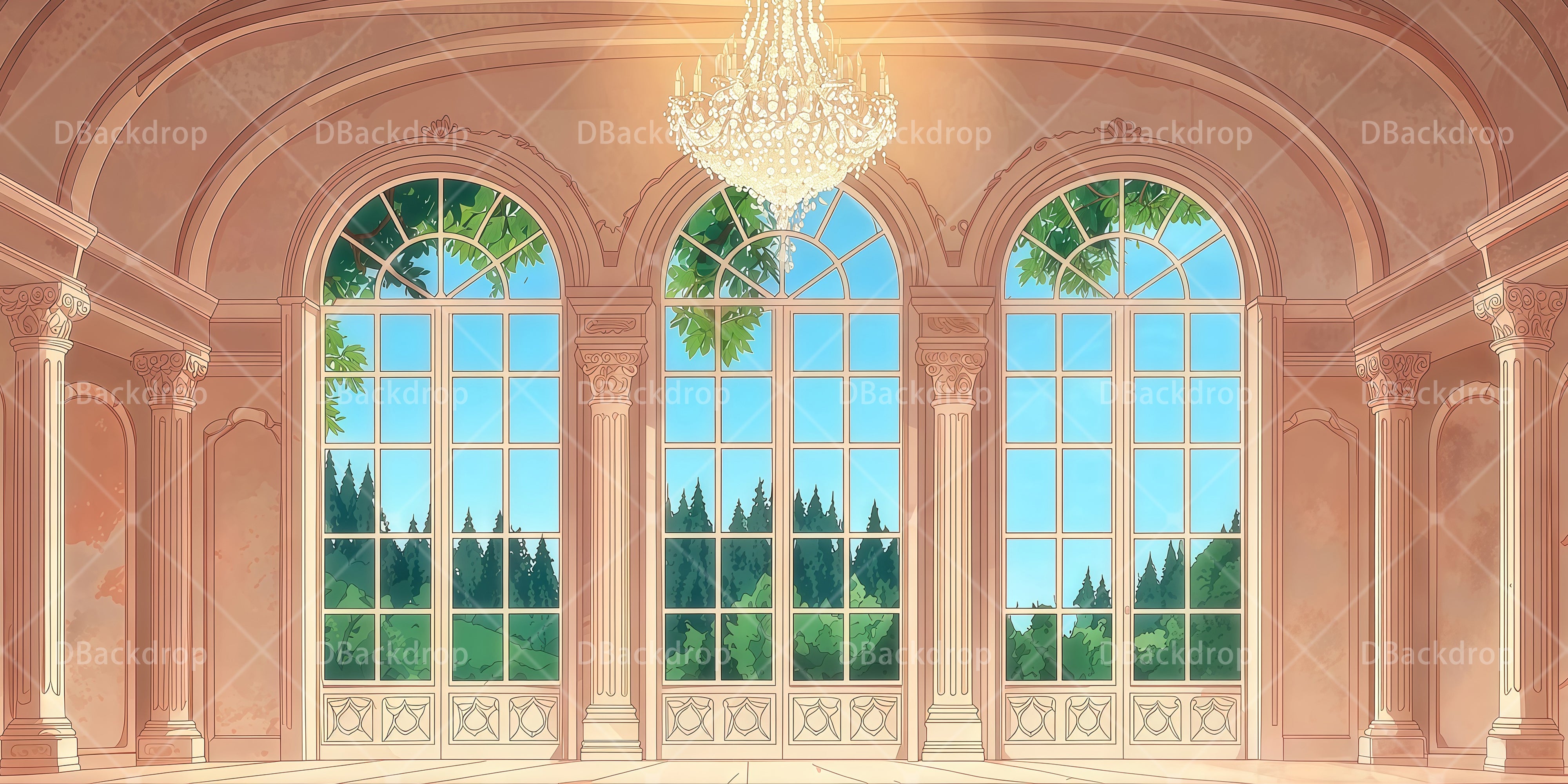 Dance Recital Backdrops Garden Ballroom Professional Stage Backdrops UK RR65-T23