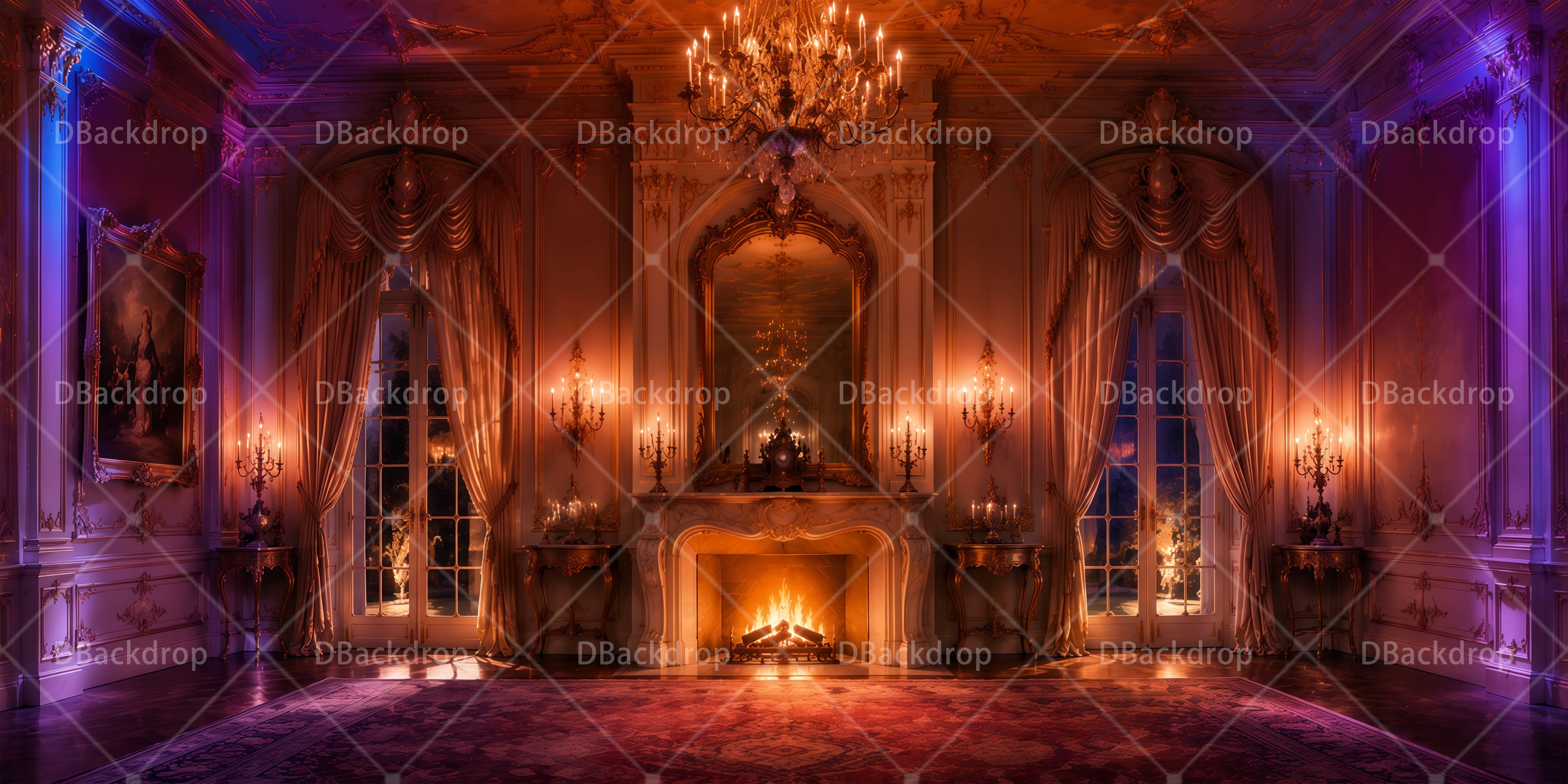 Large Stage Backdrops Luxurious Ballroom Backdrop For Theater Play UK RR65-T24