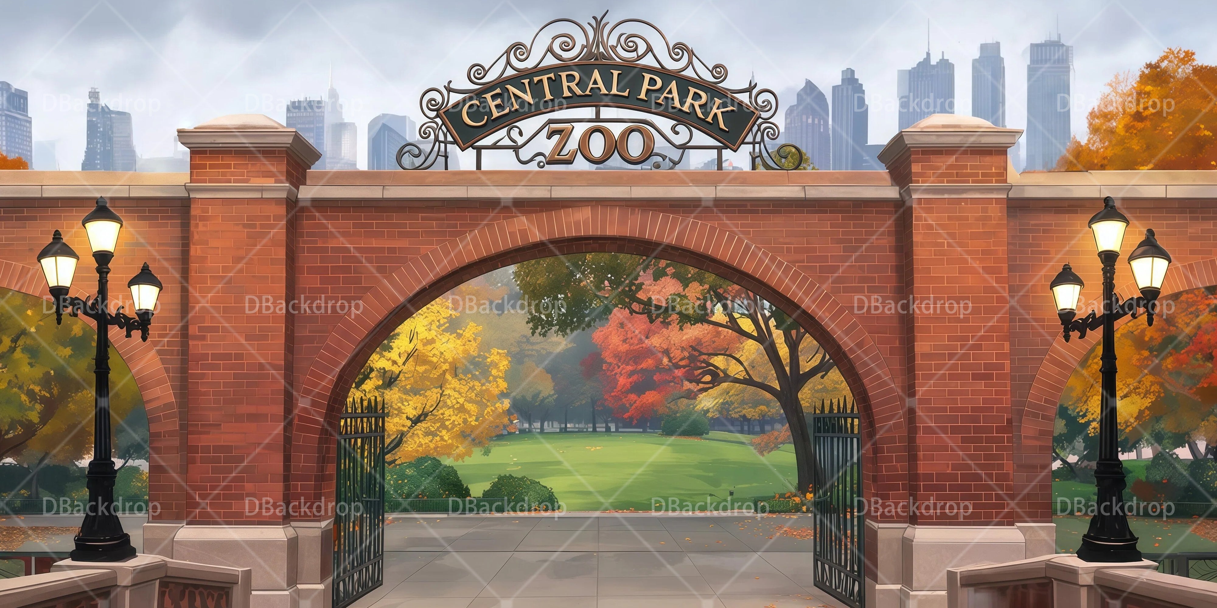 School Play Backdrops City Zoo Professional Stage Backdrops UK RR65-T26
