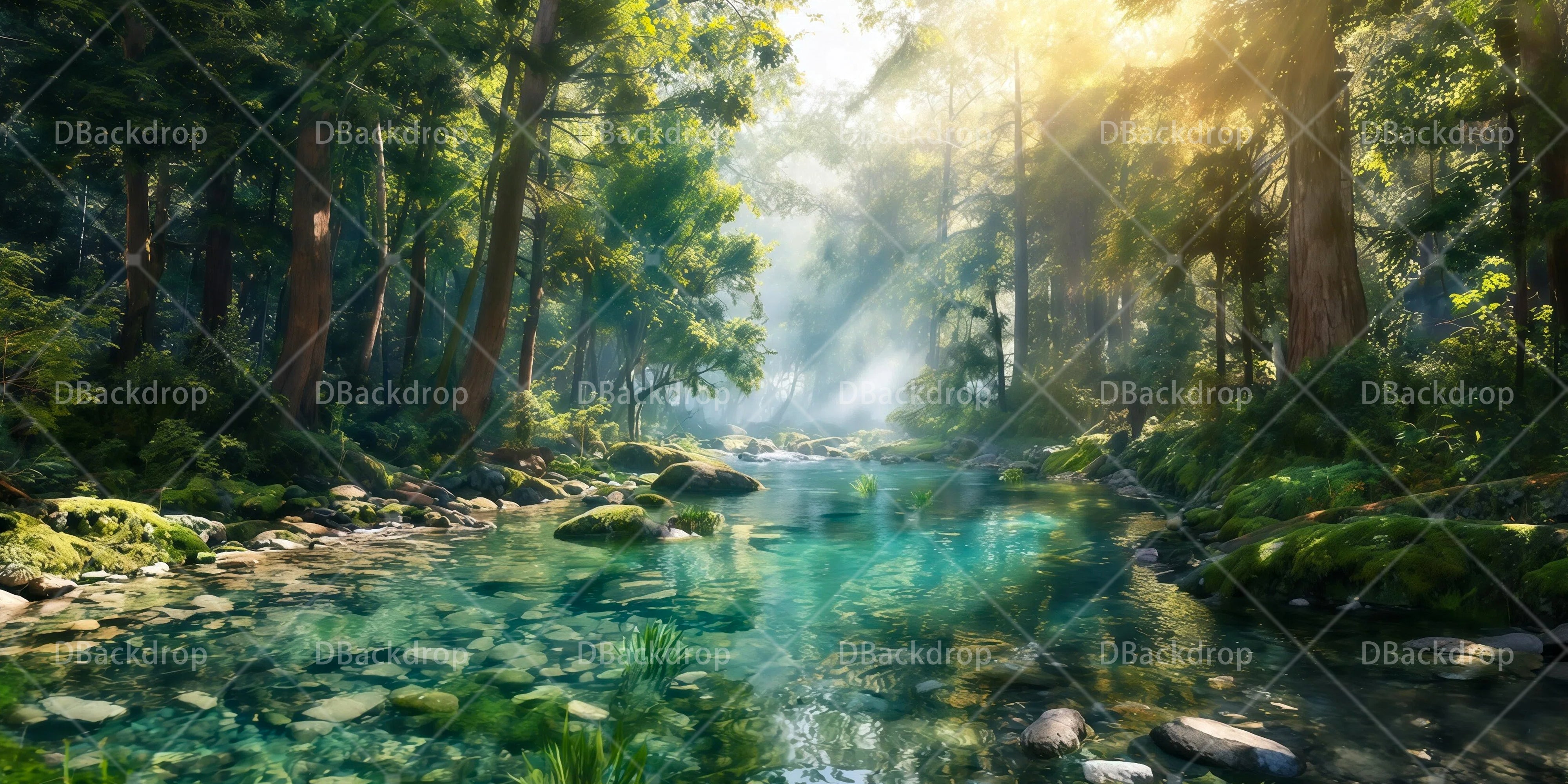 Forest Stage Backdrop Everlasting Stream Scenery Backdrops For Theater UK RR65-T58