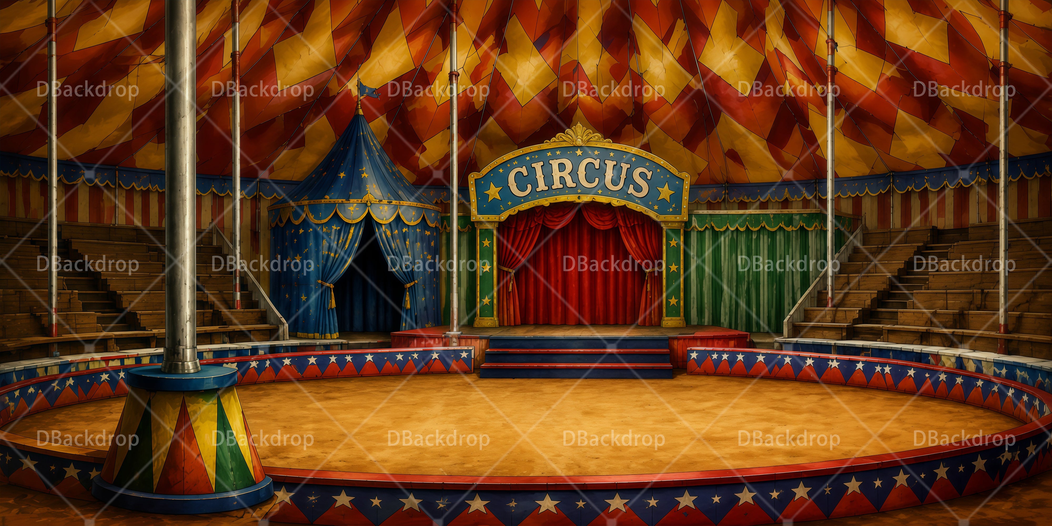 Circus Backdrop Performance Stage VBS Backdrops UK RR65-T5